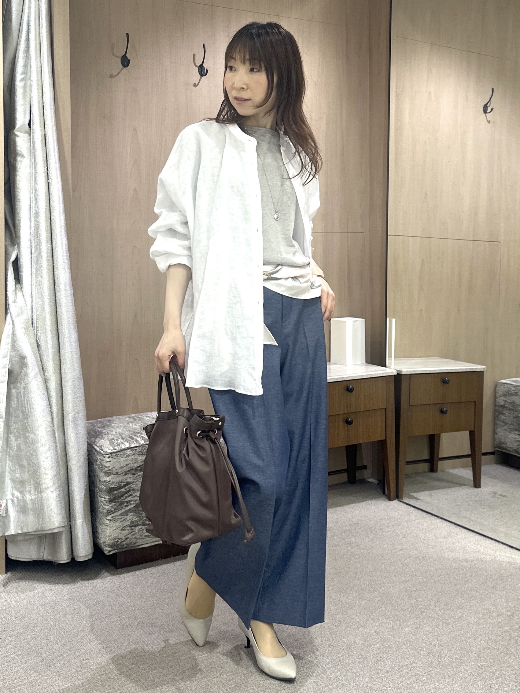 Miwaさんの「UNTITLED｜【麻100】リネンドルマンシャツ」を使ったコーディネート