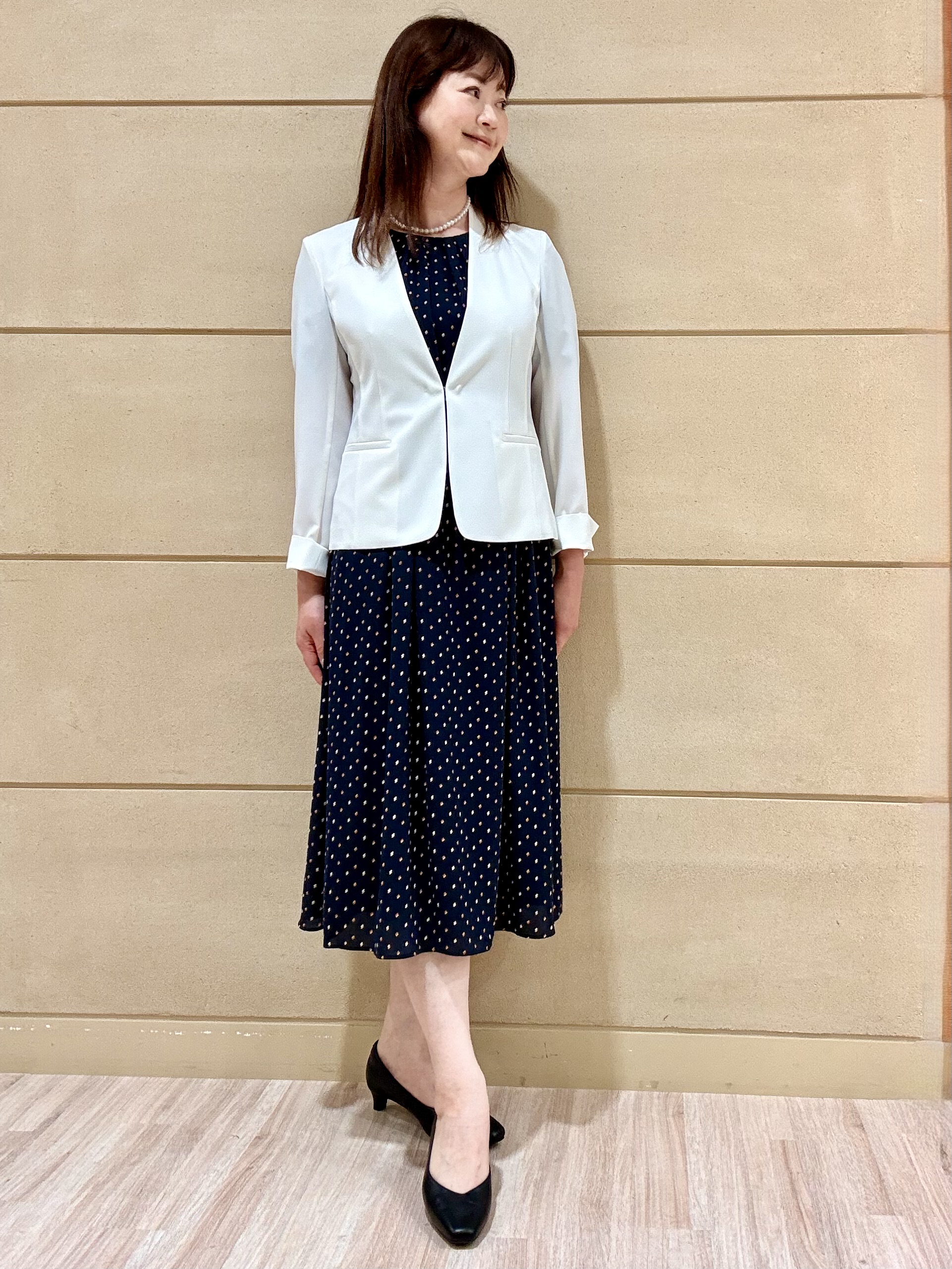 Marさんの「Reflect｜小紋柄ジョーゼットワンピース」を使ったコーディネート