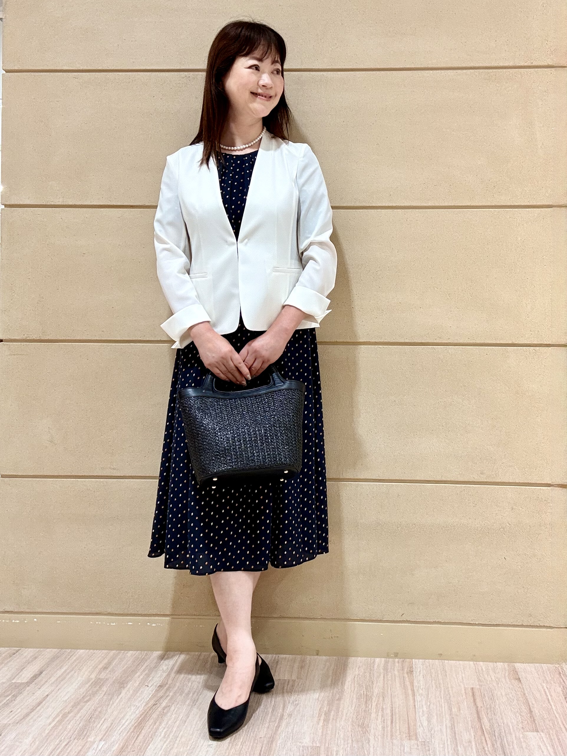 Marさんの「Reflect｜小紋柄ジョーゼットワンピース」を使ったコーディネート
