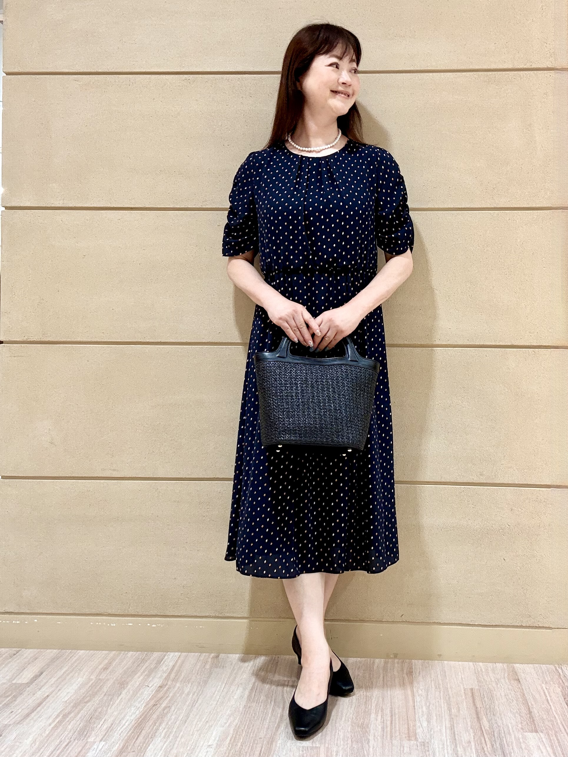 Marさんの「Reflect｜小紋柄ジョーゼットワンピース」を使ったコーディネート