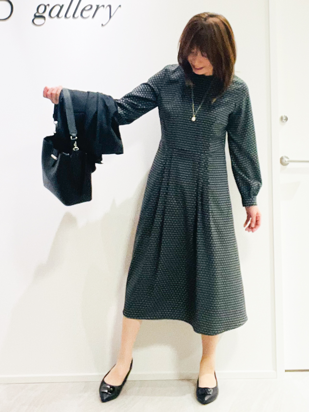 めいさんの「UNTITLED｜【通勤にもお出かけにも◎】ジオメプリントクラシカルワンピース」を使ったコーディネート