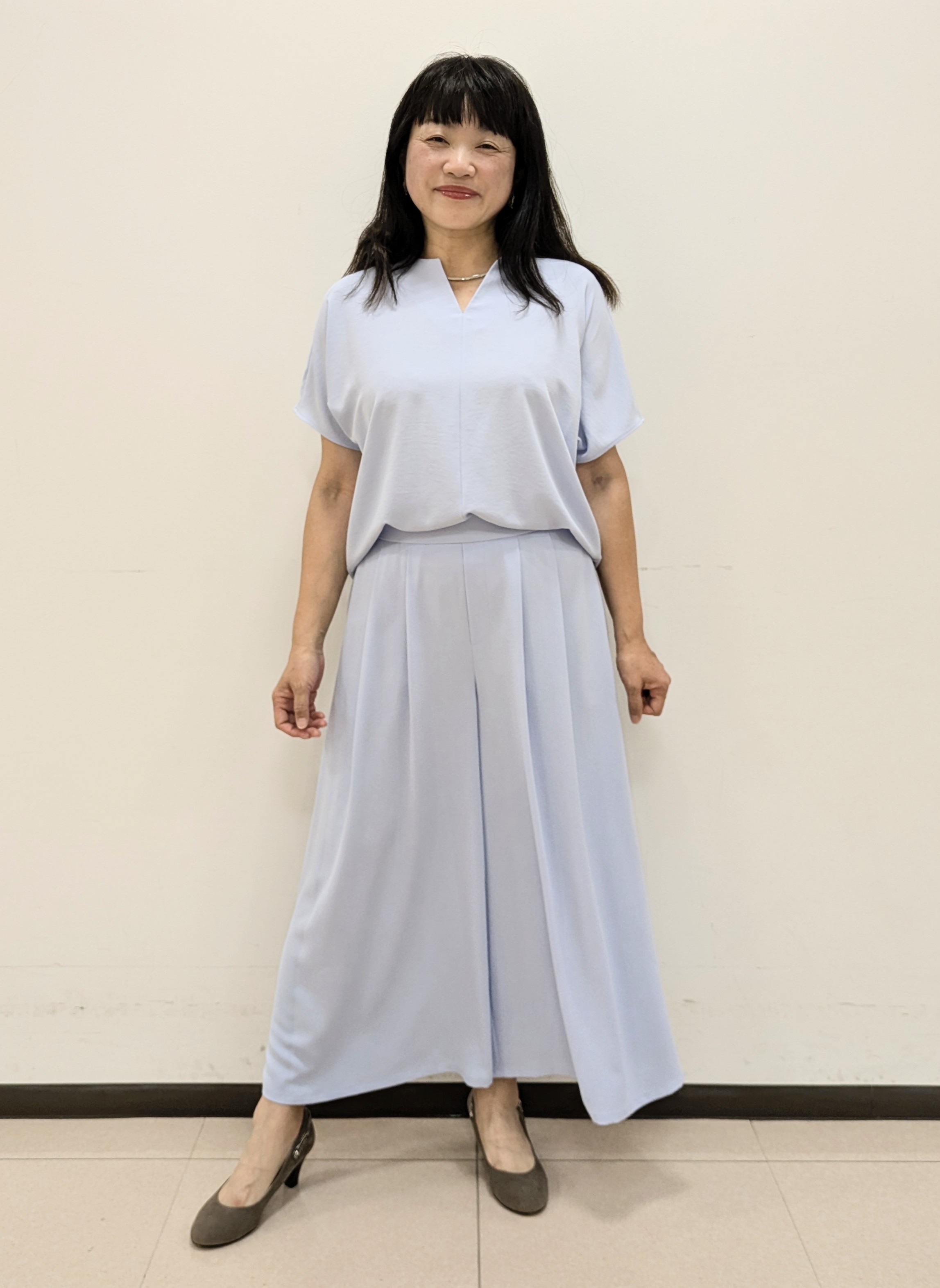 ともさんの「UNTITLED｜【追加/ステンレス】カーヴィプレートショートネックレス」を使ったコーディネート
