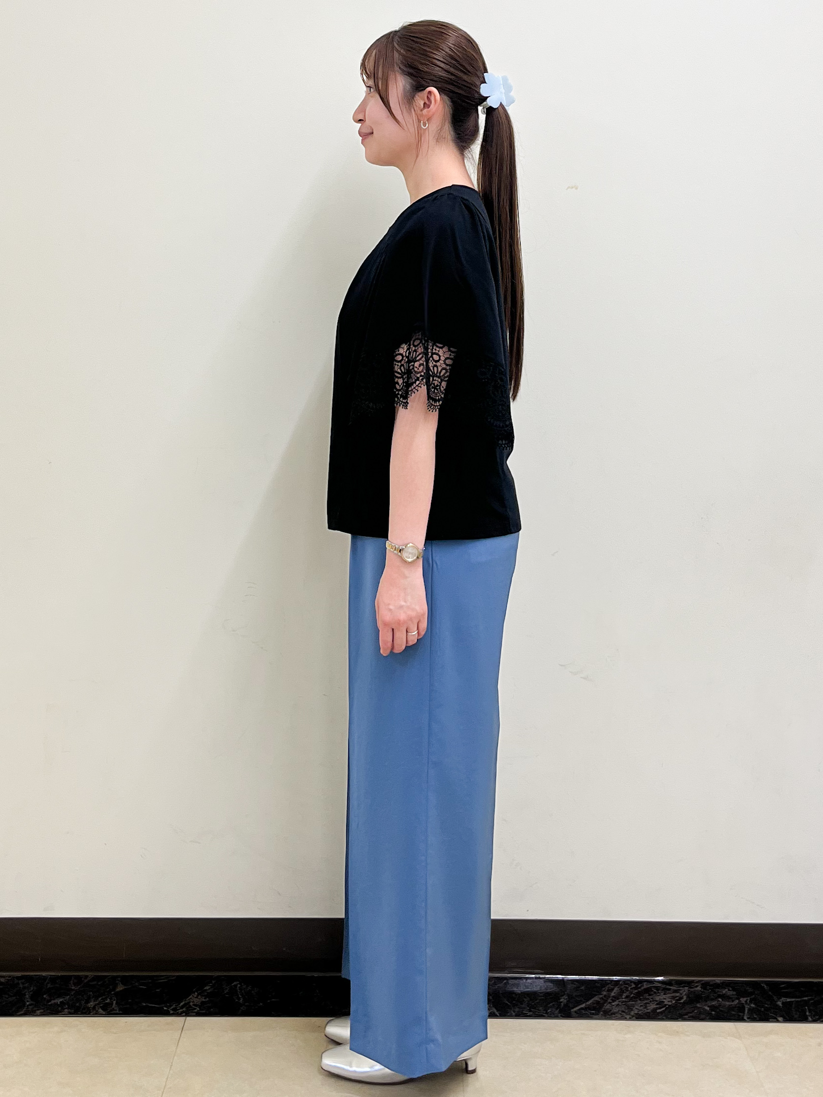 mikikoさんの「Reflect｜【UVカット／接触冷感】レーススリーブジャージカットソー」を使ったコーディネート