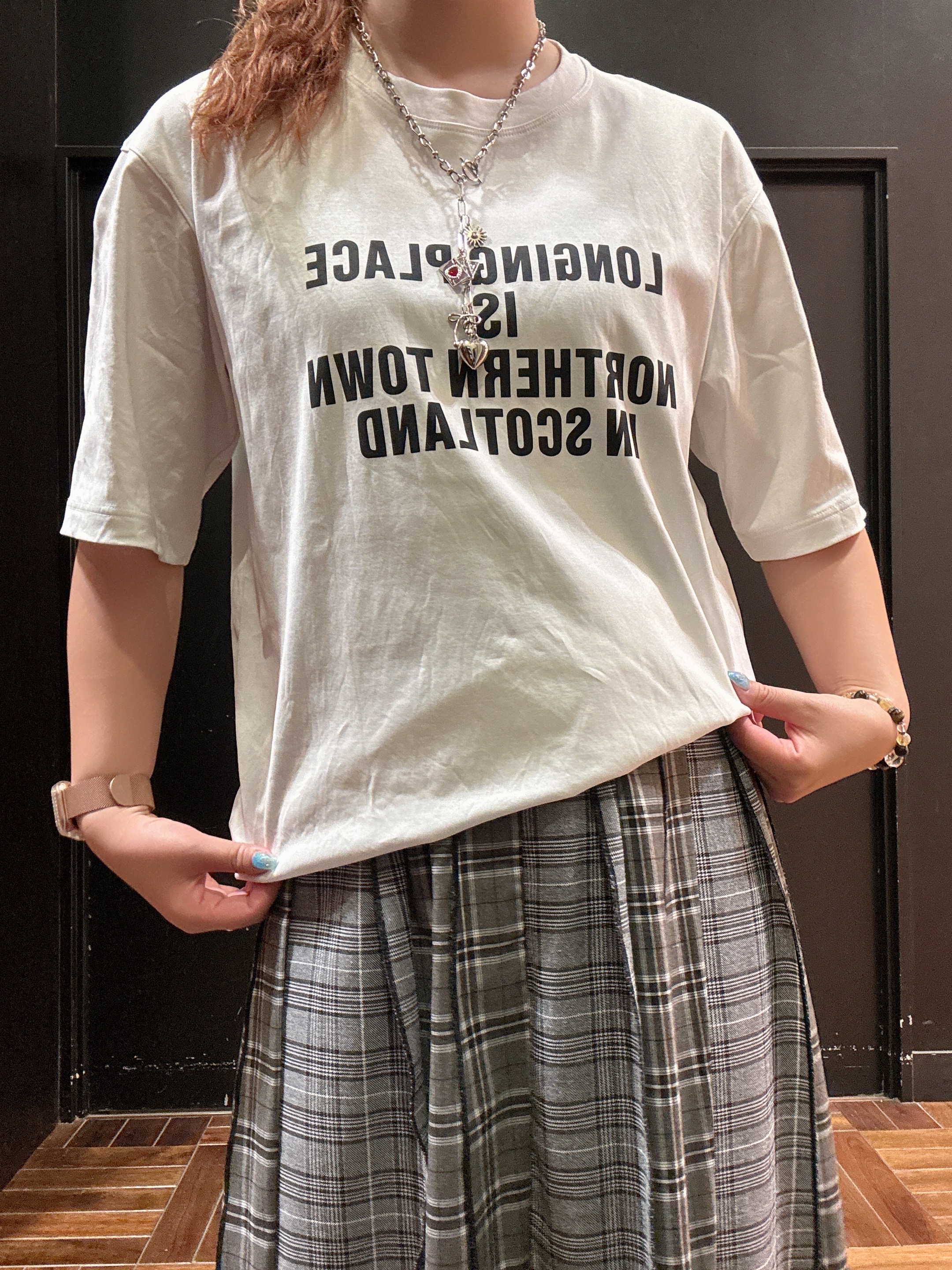 ヒナさんの「TAKEO KIKUCHI｜【BOWLER HAT LABEL】アイスクリアコットン バッククロスピストル 半袖Tシャツ」を使ったコーディネート
