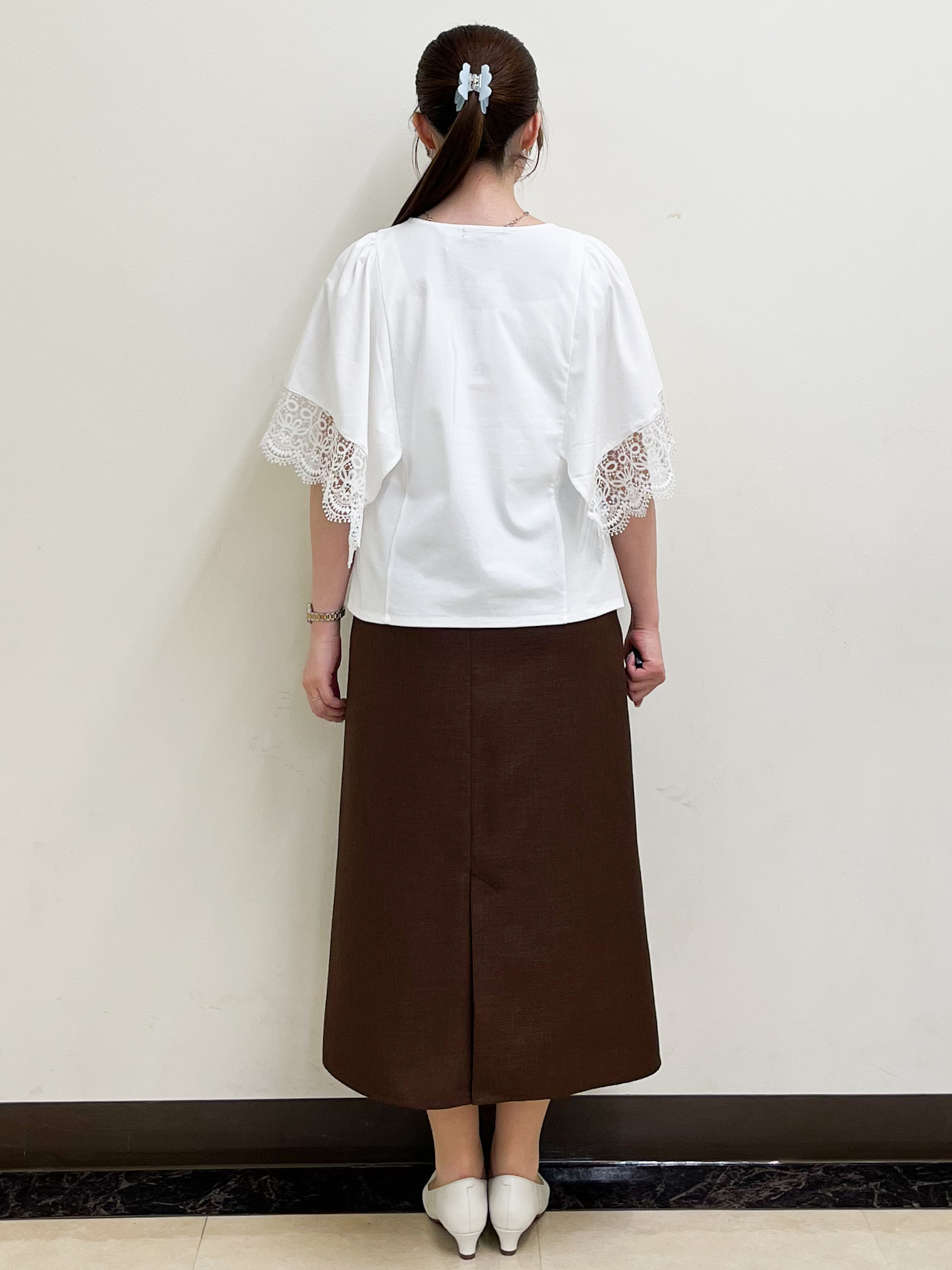 mikikoさんの「Reflect｜【UVカット／接触冷感】レーススリーブジャージカットソー」を使ったコーディネート