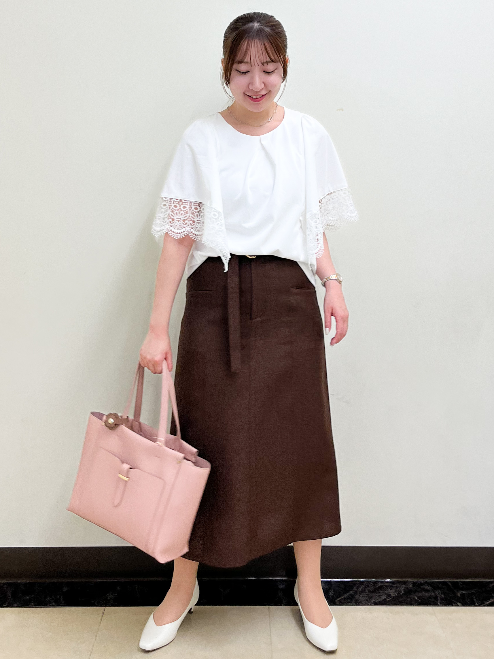 mikikoさんの「Reflect｜【UVカット／接触冷感】レーススリーブジャージカットソー」を使ったコーディネート