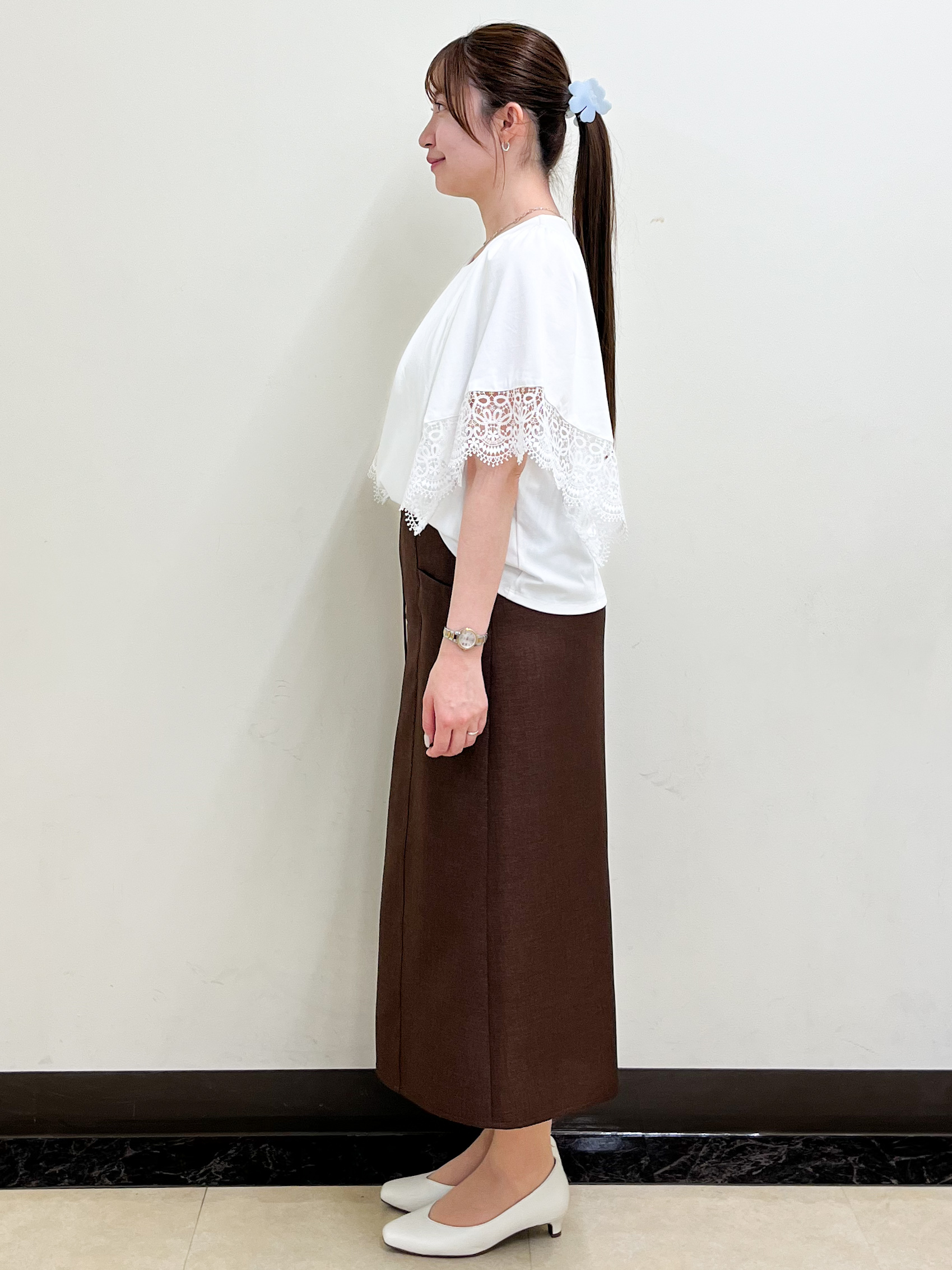 mikikoさんの「Reflect｜【UVカット／接触冷感】レーススリーブジャージカットソー」を使ったコーディネート