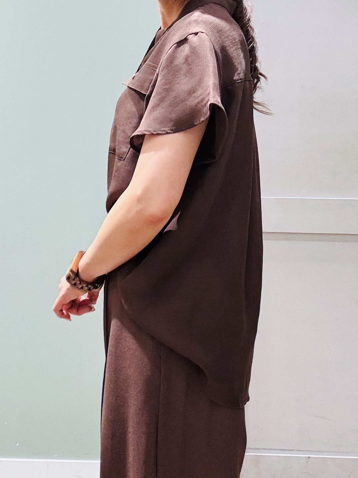 Komi☆さんの「grove｜【洗濯機OK・ひんやり/SETUP可】シワになりにくい、フレアスリーブブラウス」を使ったコーディネート