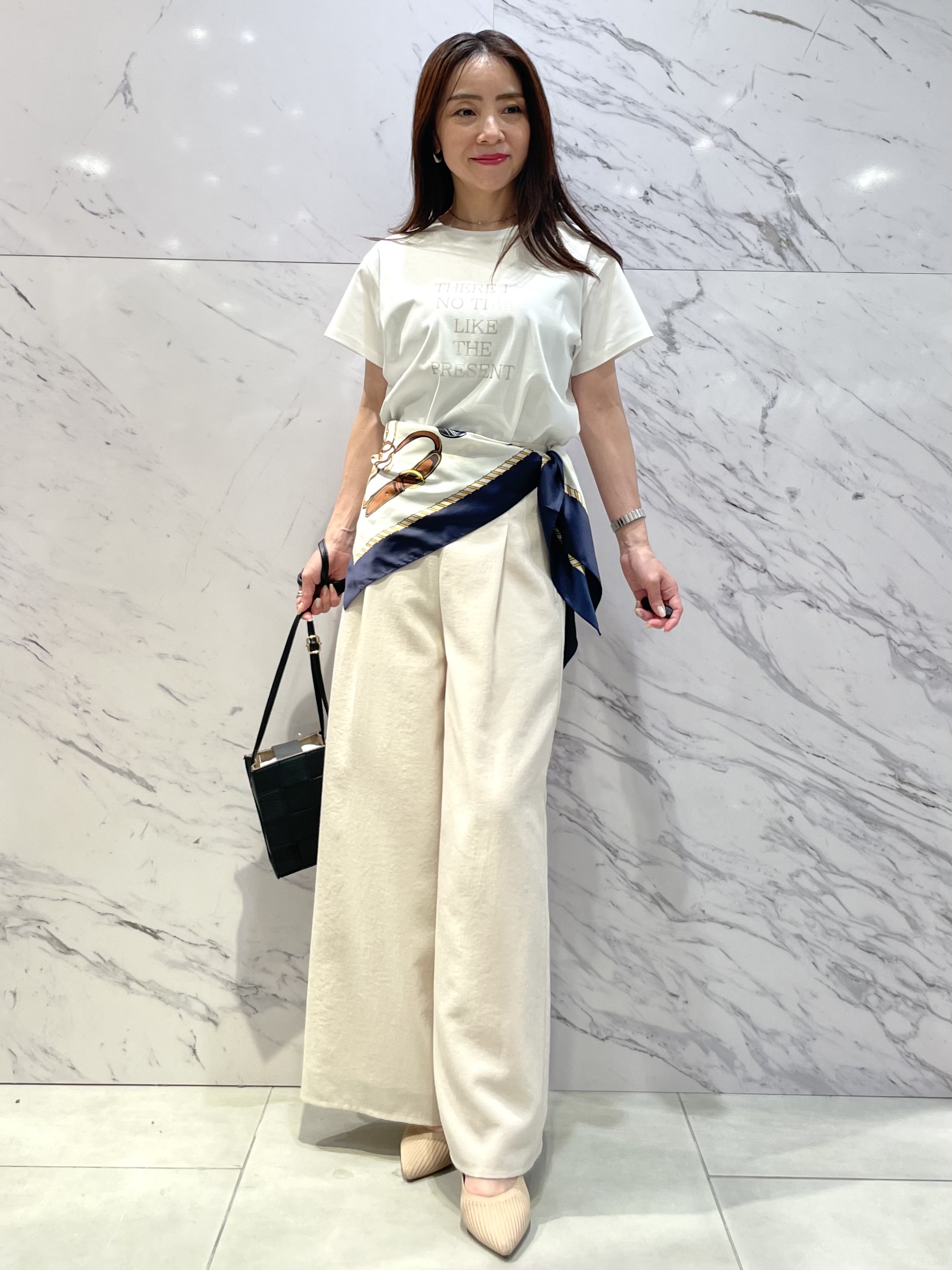 saitouさんの「COUP DE CHANCE｜【接触冷感/抗菌防臭/消臭/UVカット】半袖ロゴTシャツ」を使ったコーディネート