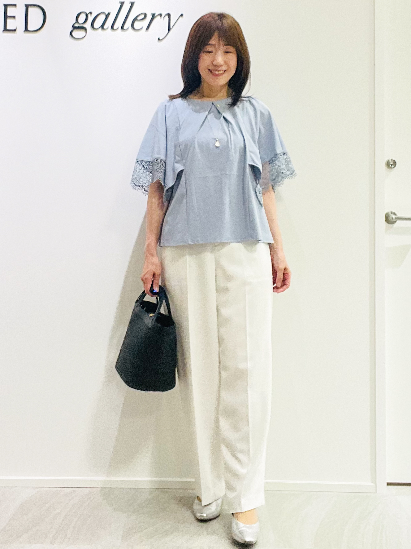 めいさんの「UNTITLED｜【UVカット／接触冷感】レーススリーブジャージカットソー」を使ったコーディネート