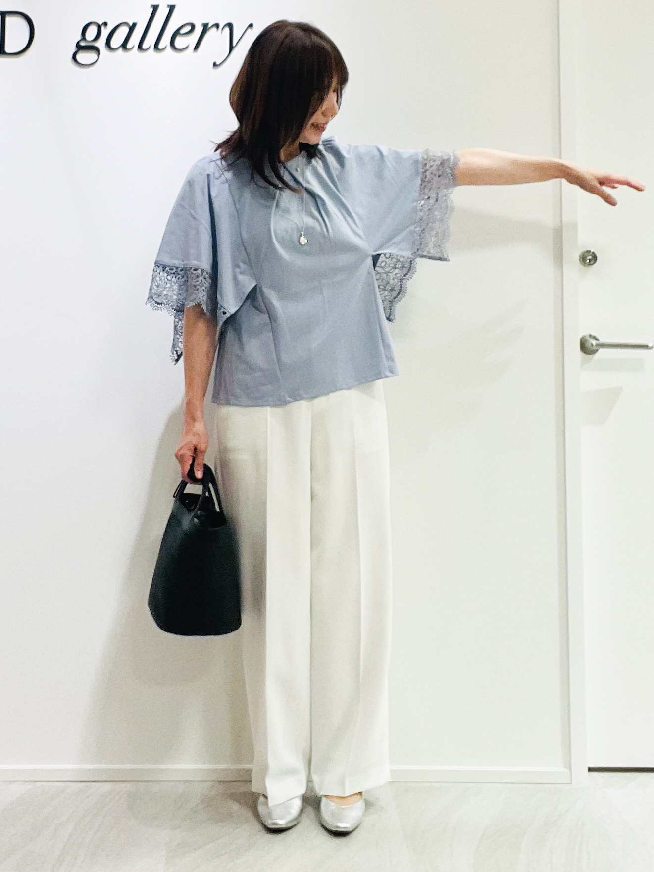 めいさんの「UNTITLED｜【UVカット／接触冷感】レーススリーブジャージカットソー」を使ったコーディネート
