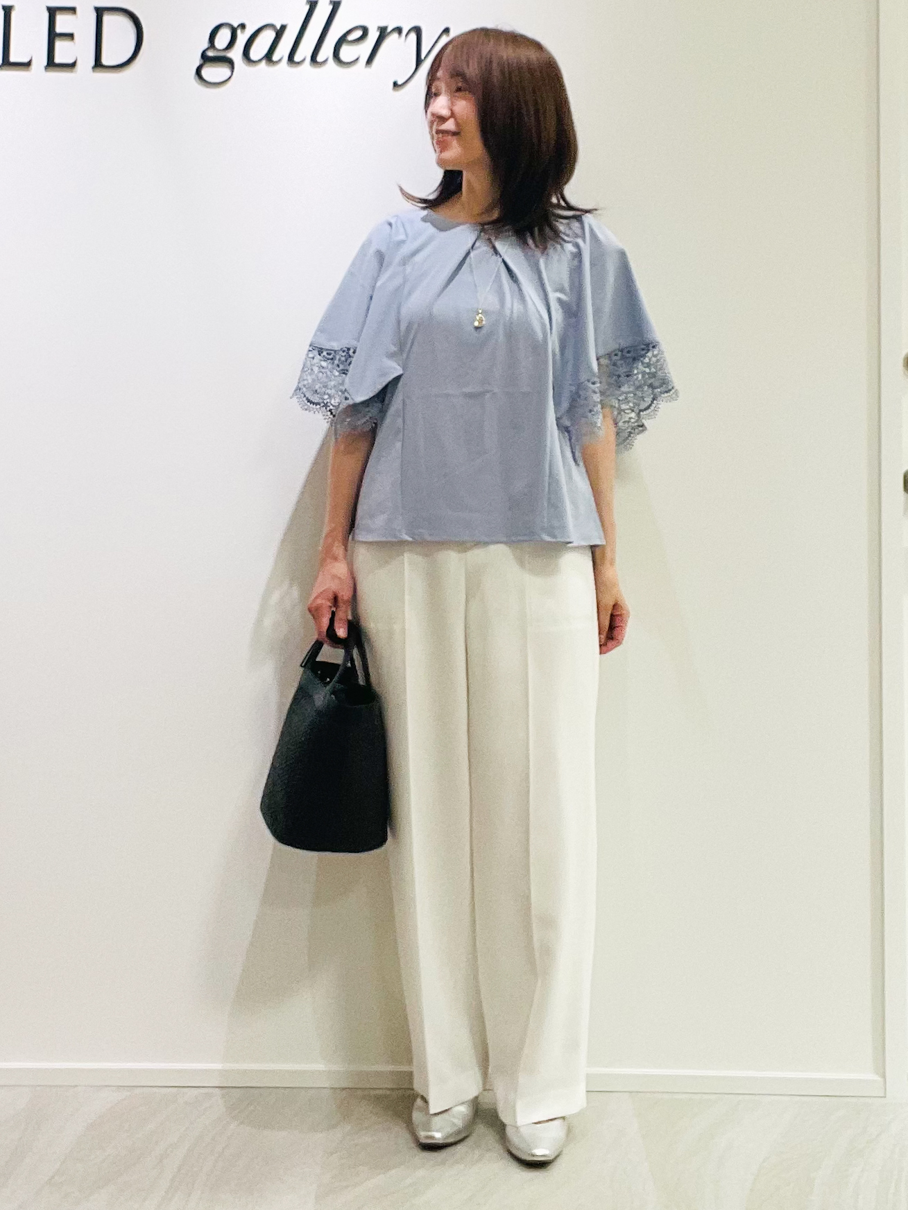 めいさんの「UNTITLED｜【UVカット／接触冷感】レーススリーブジャージカットソー」を使ったコーディネート
