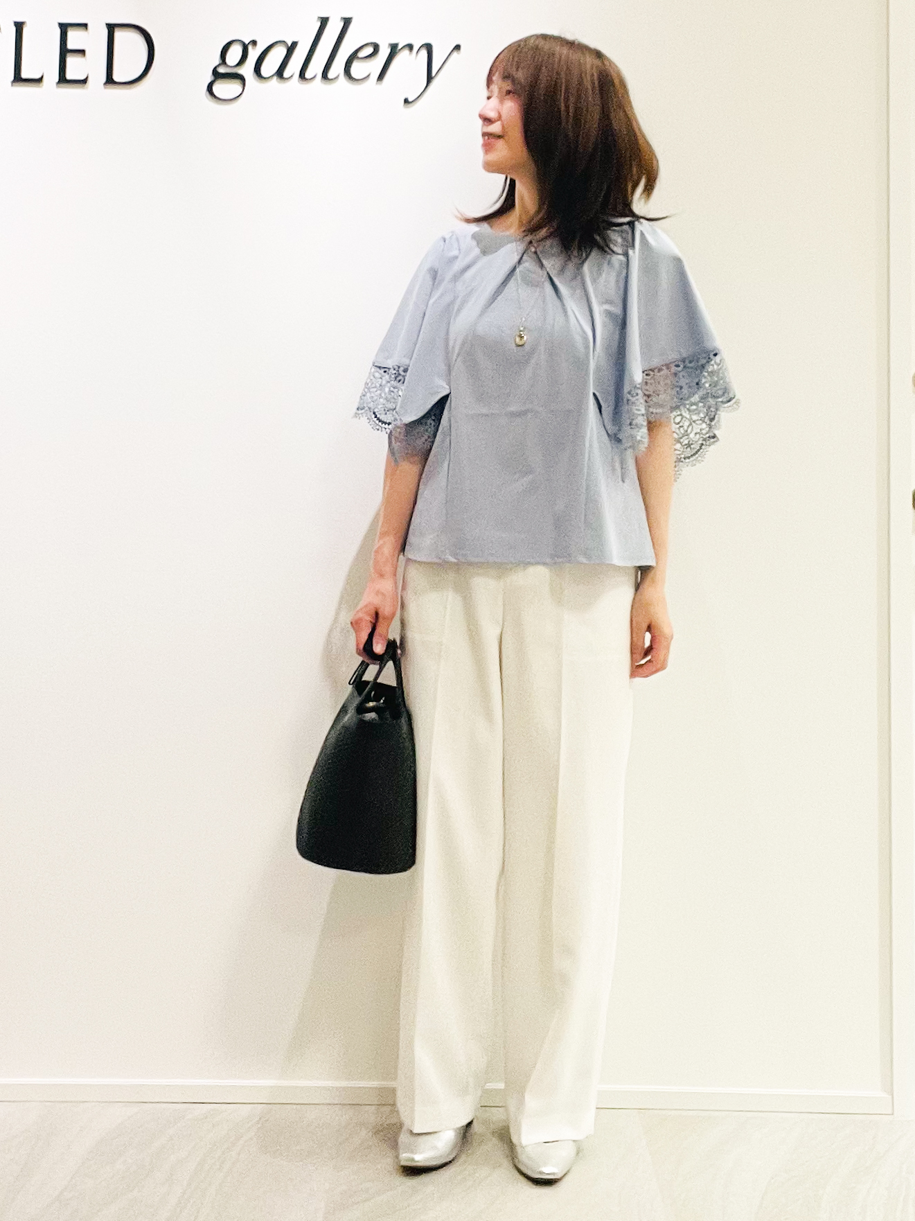 めいさんの「UNTITLED｜【UVカット／接触冷感】レーススリーブジャージカットソー」を使ったコーディネート