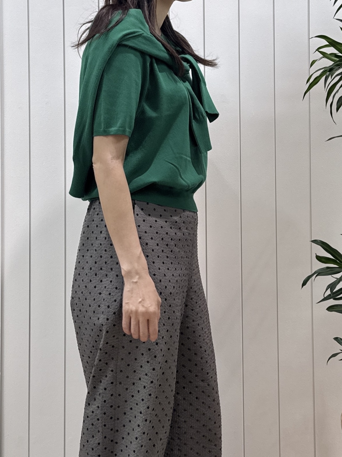 Junさんの「Dessin｜【9色展開/接触冷感/UVカット】ドライタッチサマーニットT」を使ったコーディネート