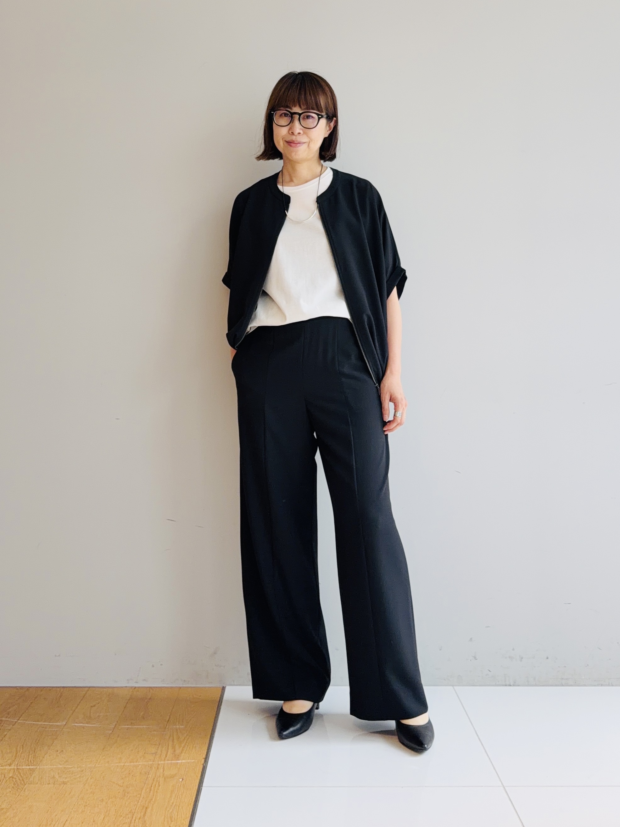 murayamaさんの「INDIVI｜【着る日傘】ドルマンフォルムブルゾン」を使ったコーディネート