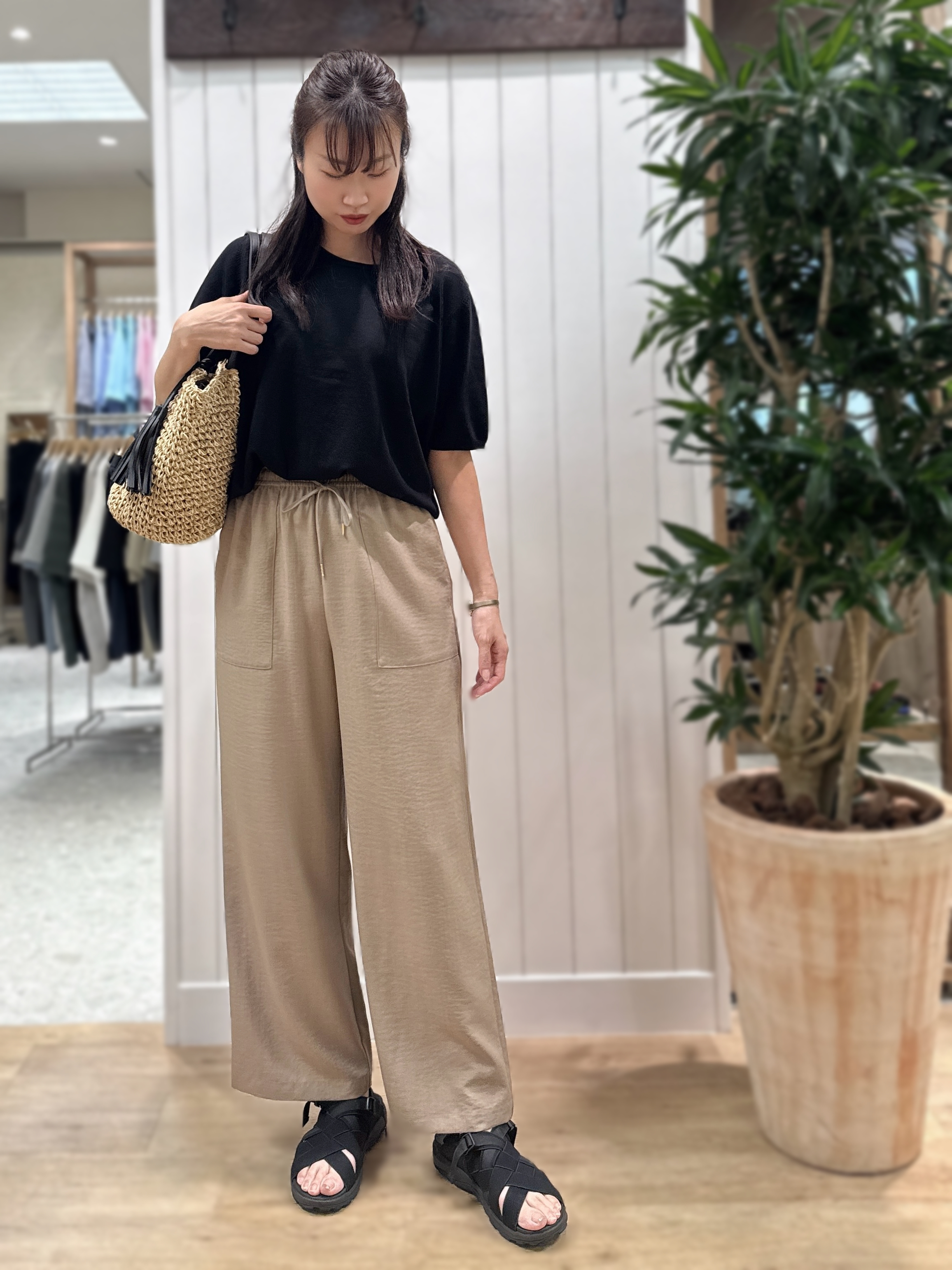 Junさんの「Dessin｜【9色展開/接触冷感/UVカット】ドライタッチサマーニットT」を使ったコーディネート