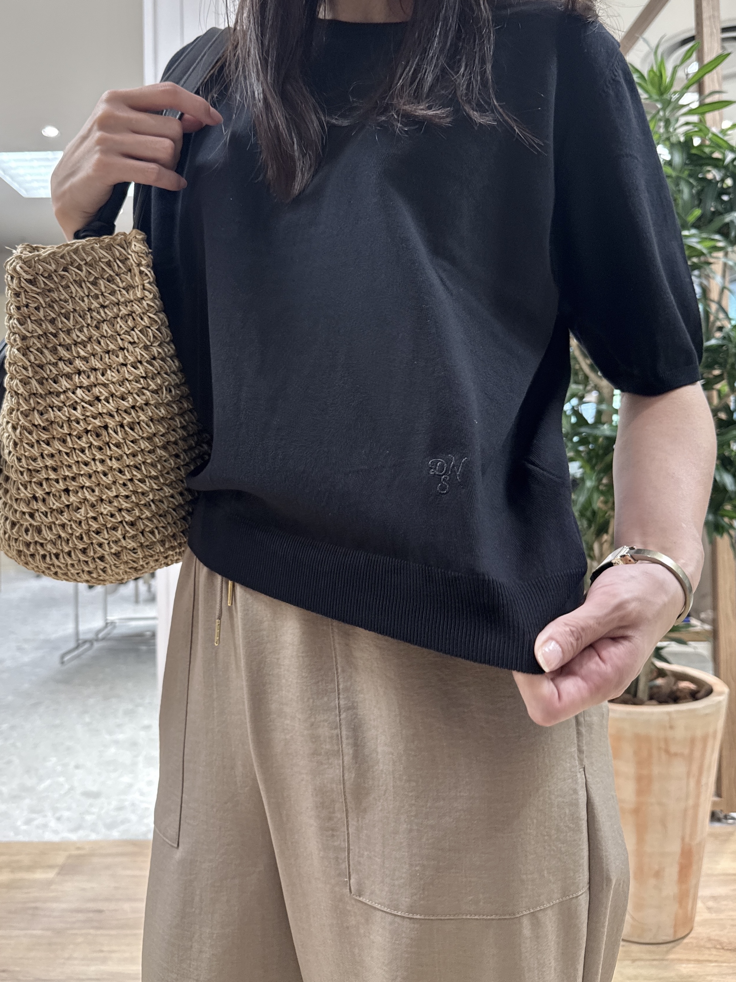 Junさんの「Dessin｜【9色展開/接触冷感/UVカット】ドライタッチサマーニットT」を使ったコーディネート