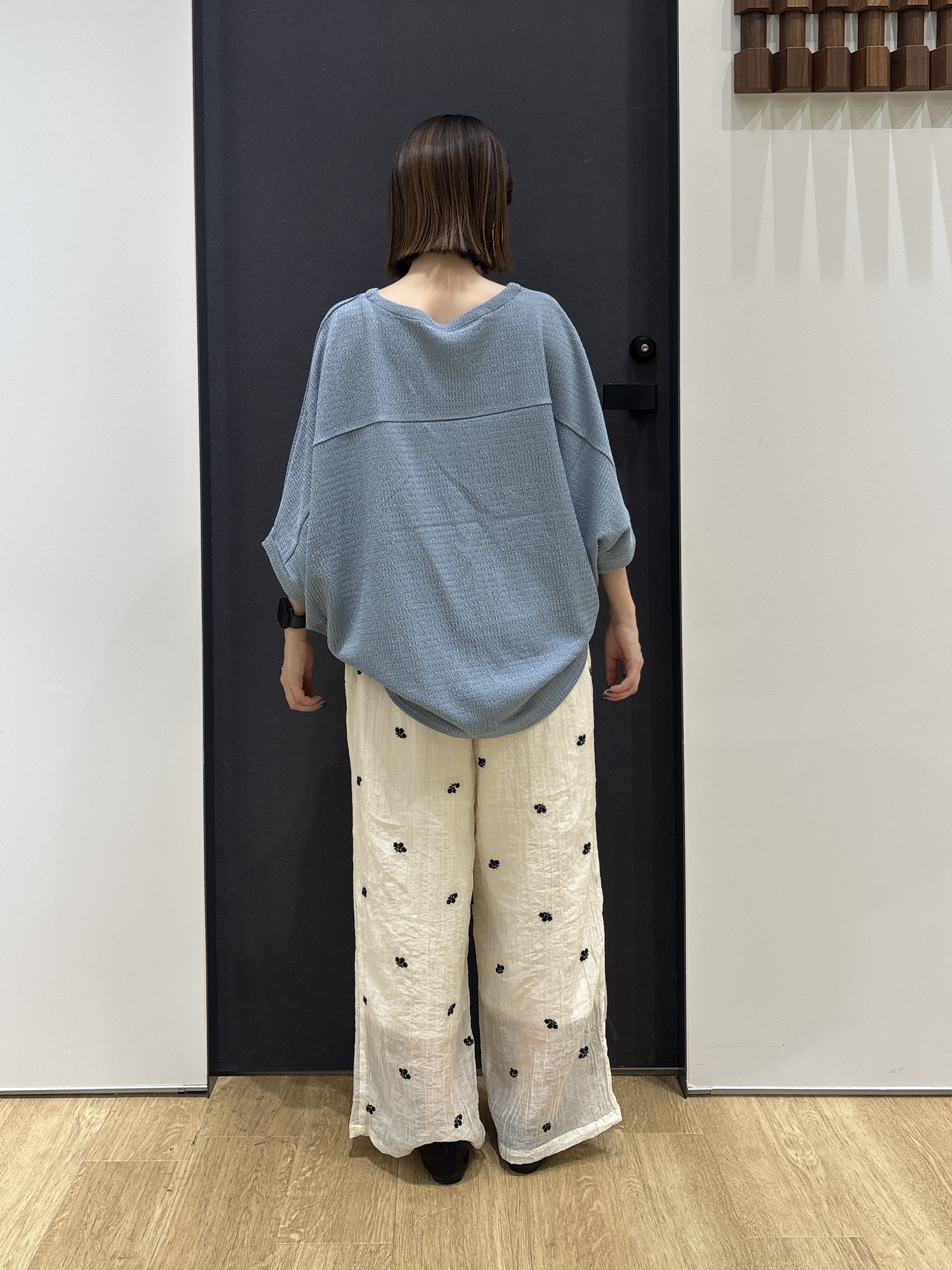 risaさんの「Dessin｜シュリンクジャージ カットソー」を使ったコーディネート