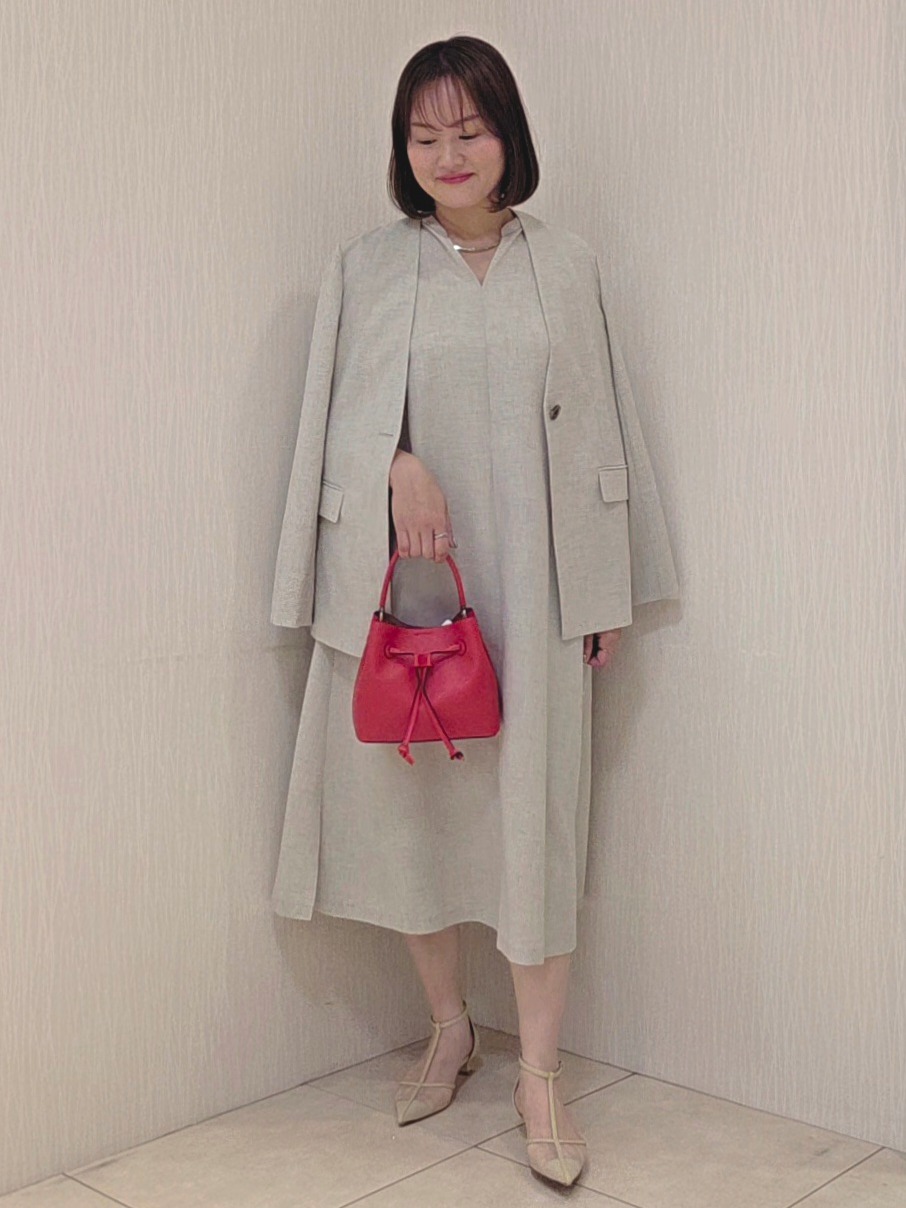 naokoさんの「UNTITLED｜【さらりと快適/セットアップ可/UV/接触冷感】スラブカラーレスジャケット」を使ったコーディネート
