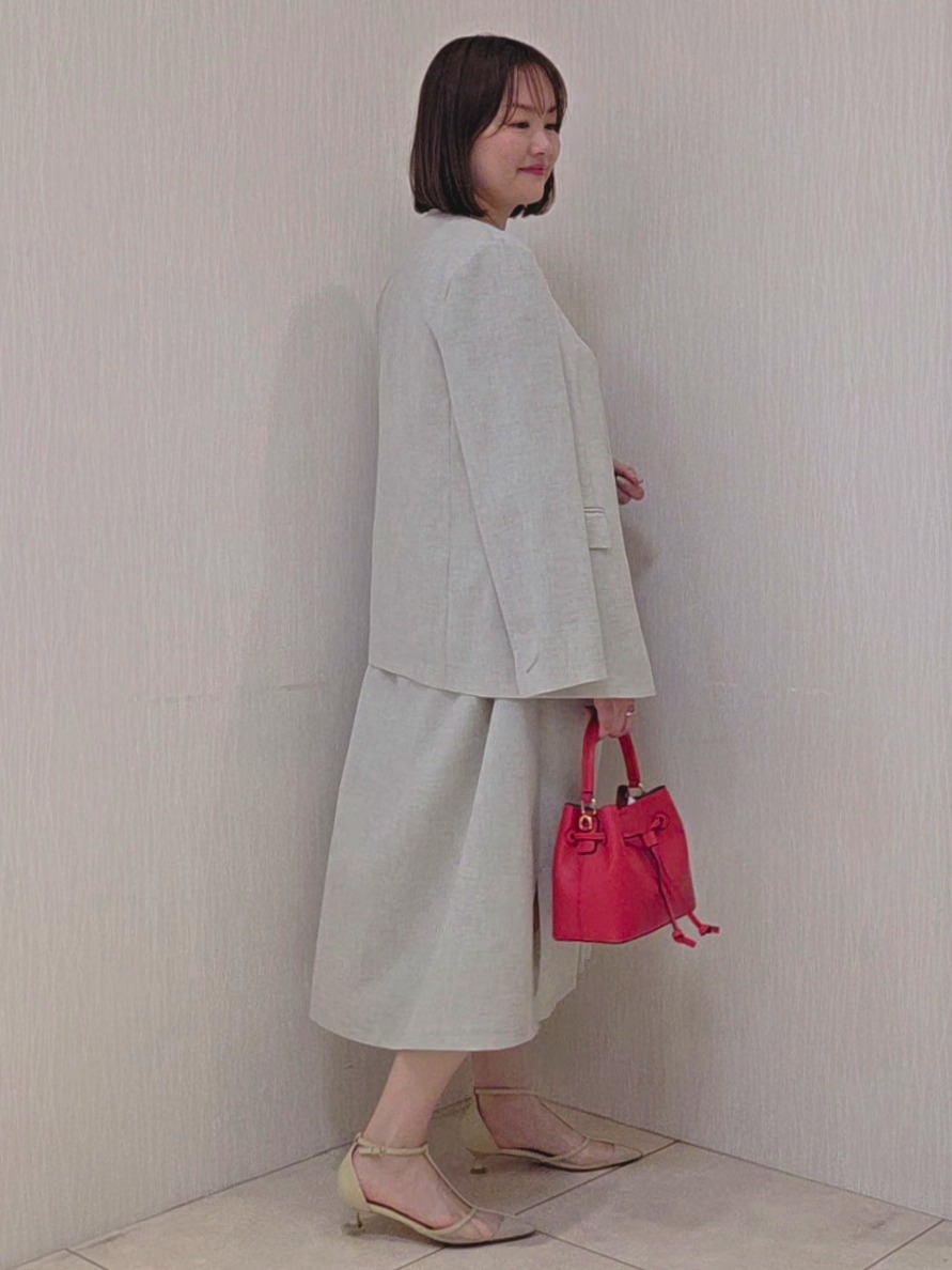 naokoさんの「UNTITLED｜【さらりと快適/セットアップ可/UV/接触冷感】スラブカラーレスジャケット」を使ったコーディネート