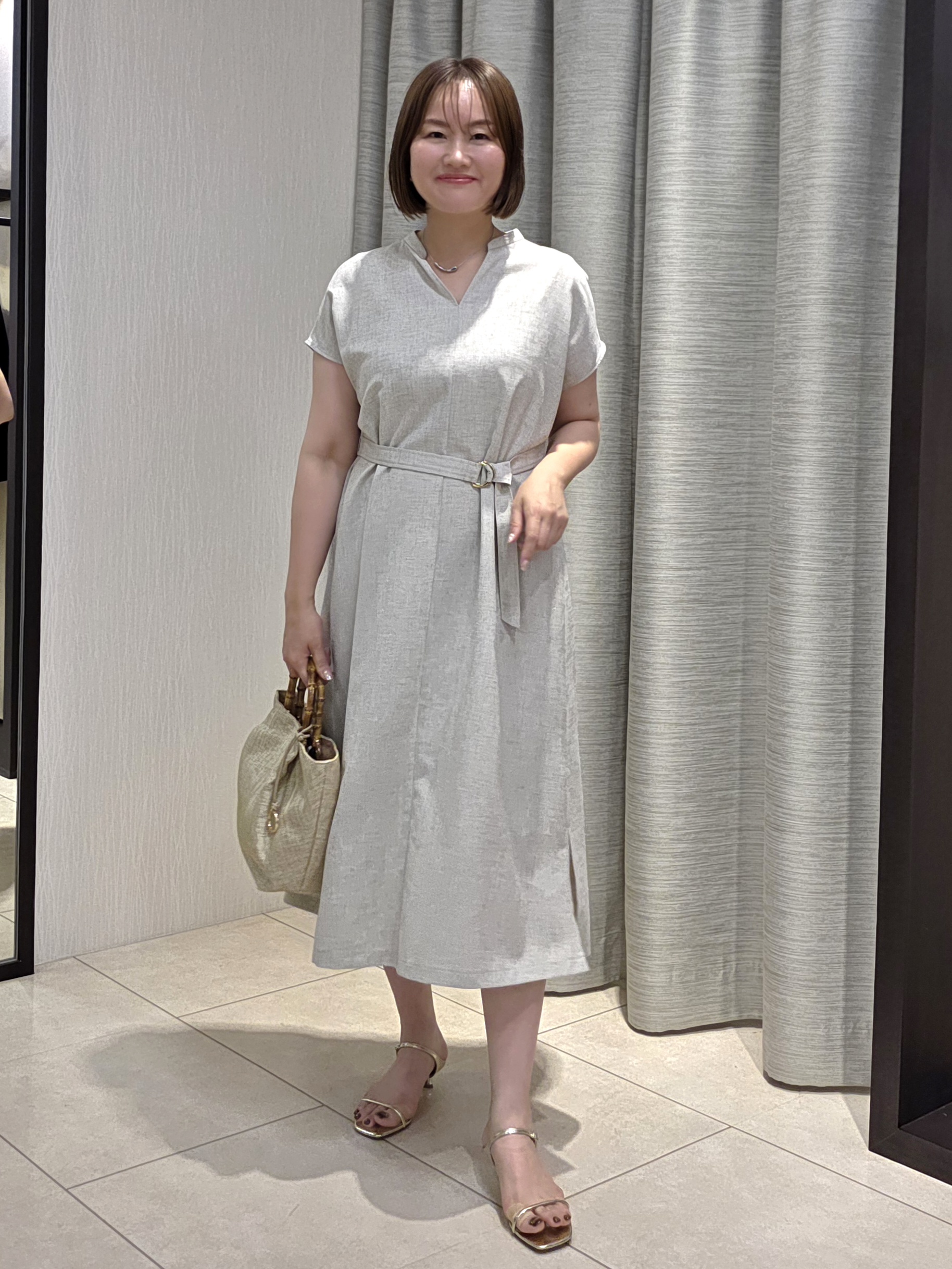naokoさんの「UNTITLED｜【UV/接触冷感/遮熱/通気性】スラブバンドカラーワンピース」を使ったコーディネート