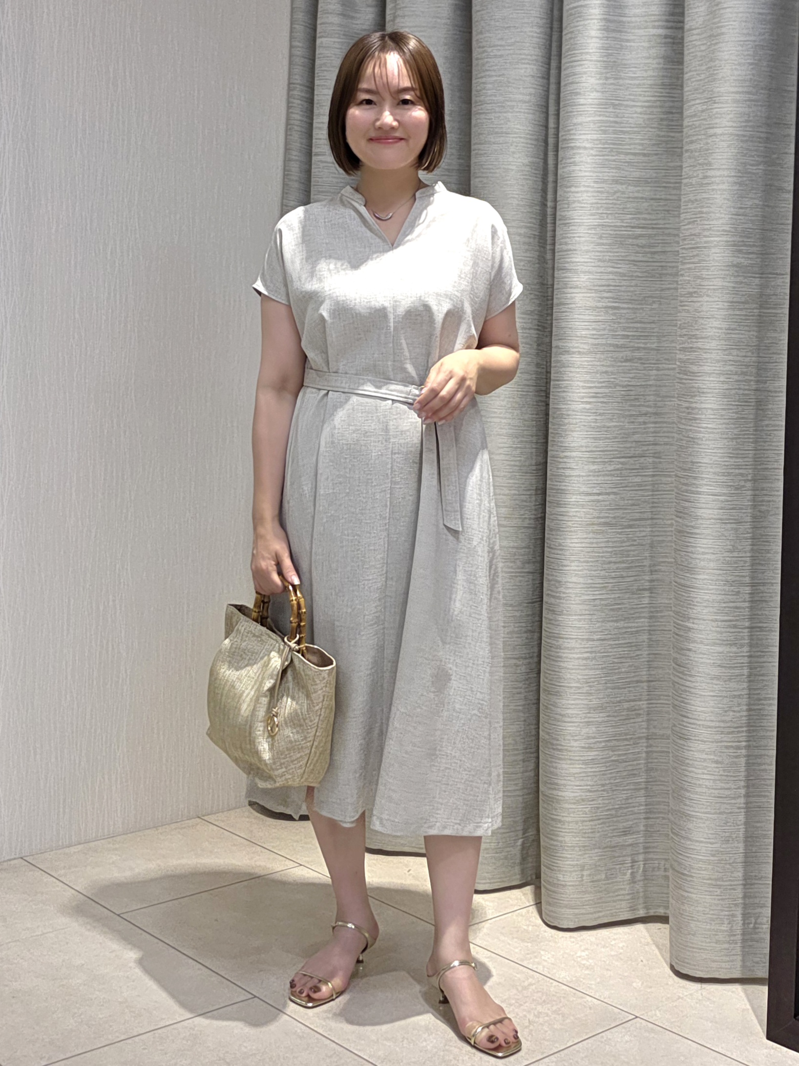 naokoさんの「UNTITLED｜【UV/接触冷感/遮熱/通気性】スラブバンドカラーワンピース」を使ったコーディネート