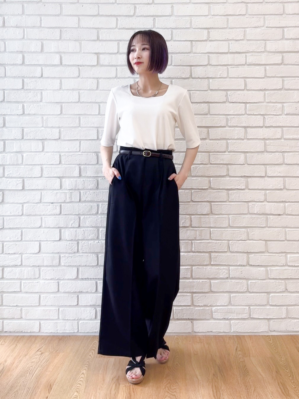 𝐜𝐡𝐢𝐤𝐚さんの「SHOO･LA･RUE｜【高レビュー/洗濯機可/セットアップ可】軽凛(かろりん) ひんやり半袖ジャケット」を使ったコーディネート