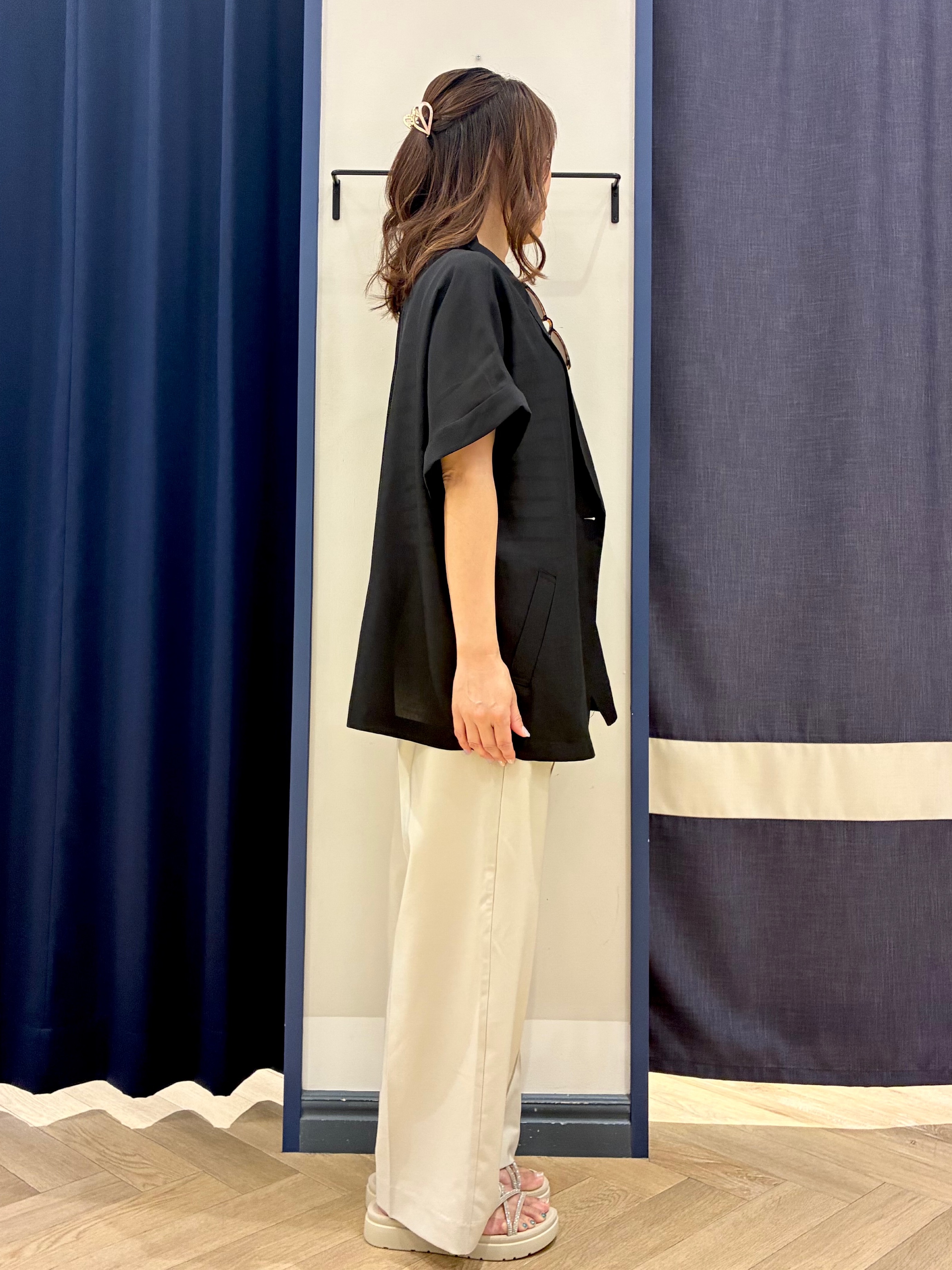 Orikaさんの「grove｜【洗濯機OK・ひんやり/SETUP可】シワになりにくいハーフスリーブジャケット」を使ったコーディネート