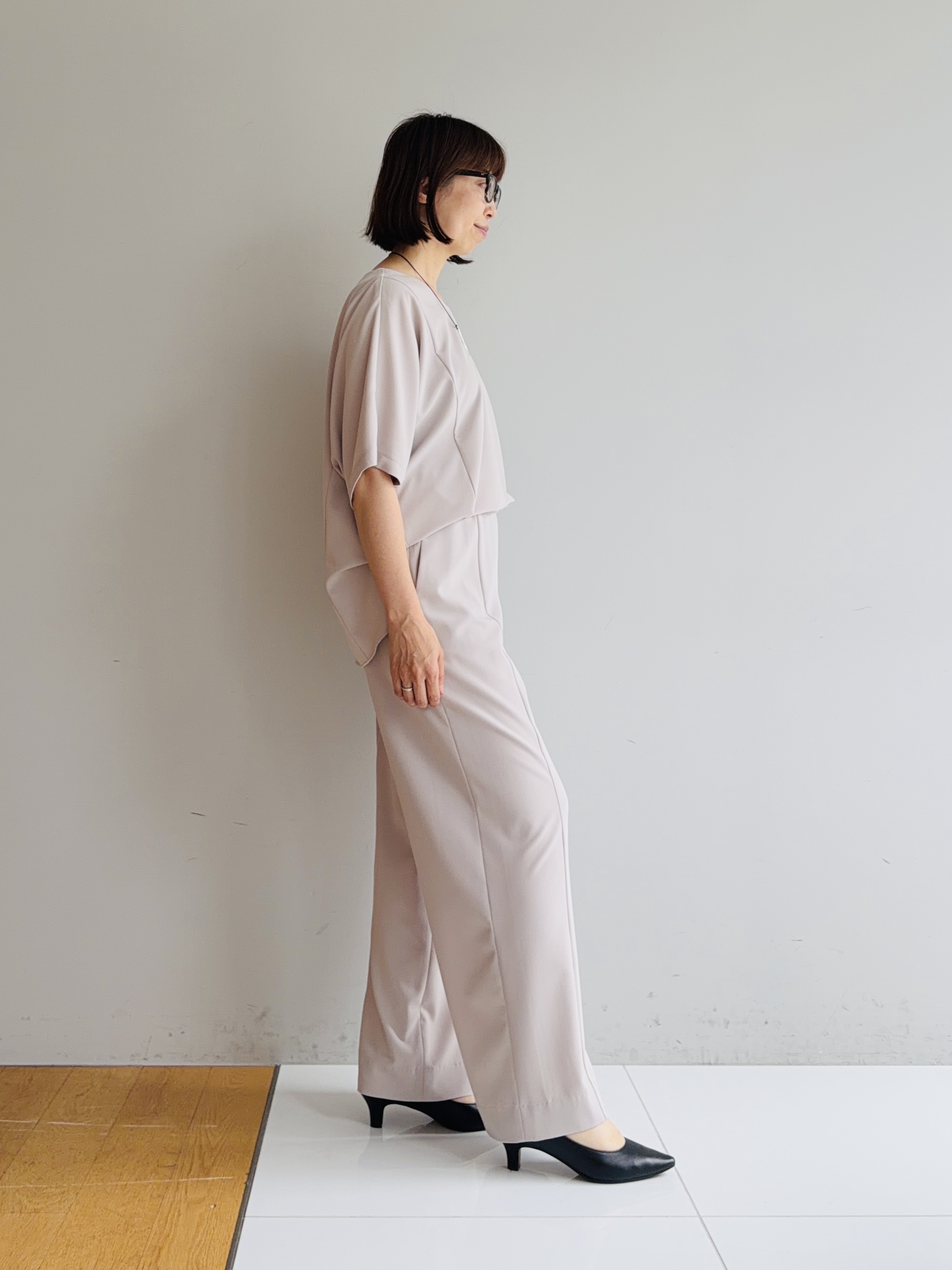 murayamaさんの「INDIVI｜【ラム革／美脚／通勤】レザーパンプス」を使ったコーディネート