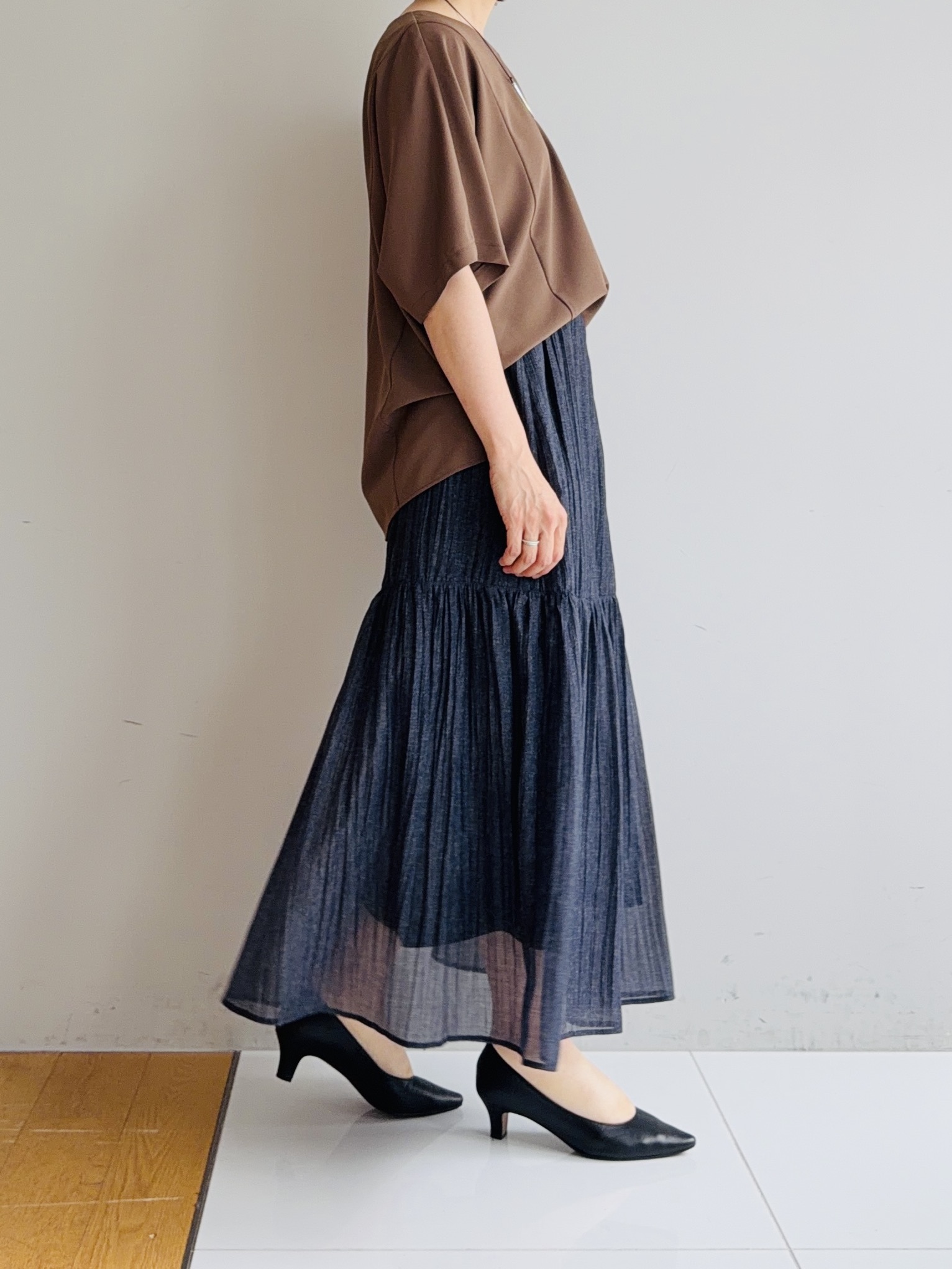 murayamaさんの「INDIVI｜【着る日傘】ドルマントップス」を使ったコーディネート