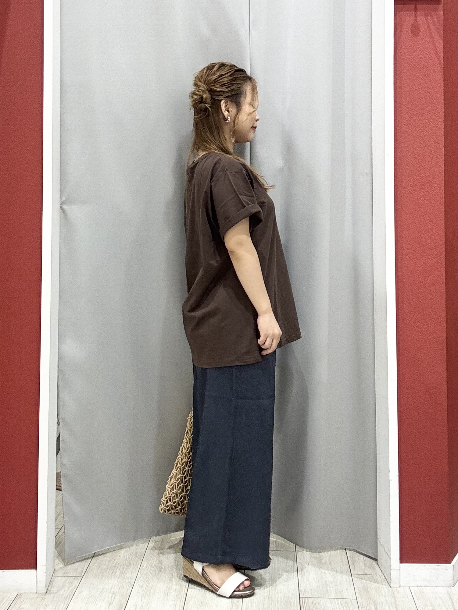 shioさんの「SHOO･LA･RUE｜【洗濯機可/S-LL】サラサラ感がここちいい 大人のひんやりプリントTシャツ」を使ったコーディネート