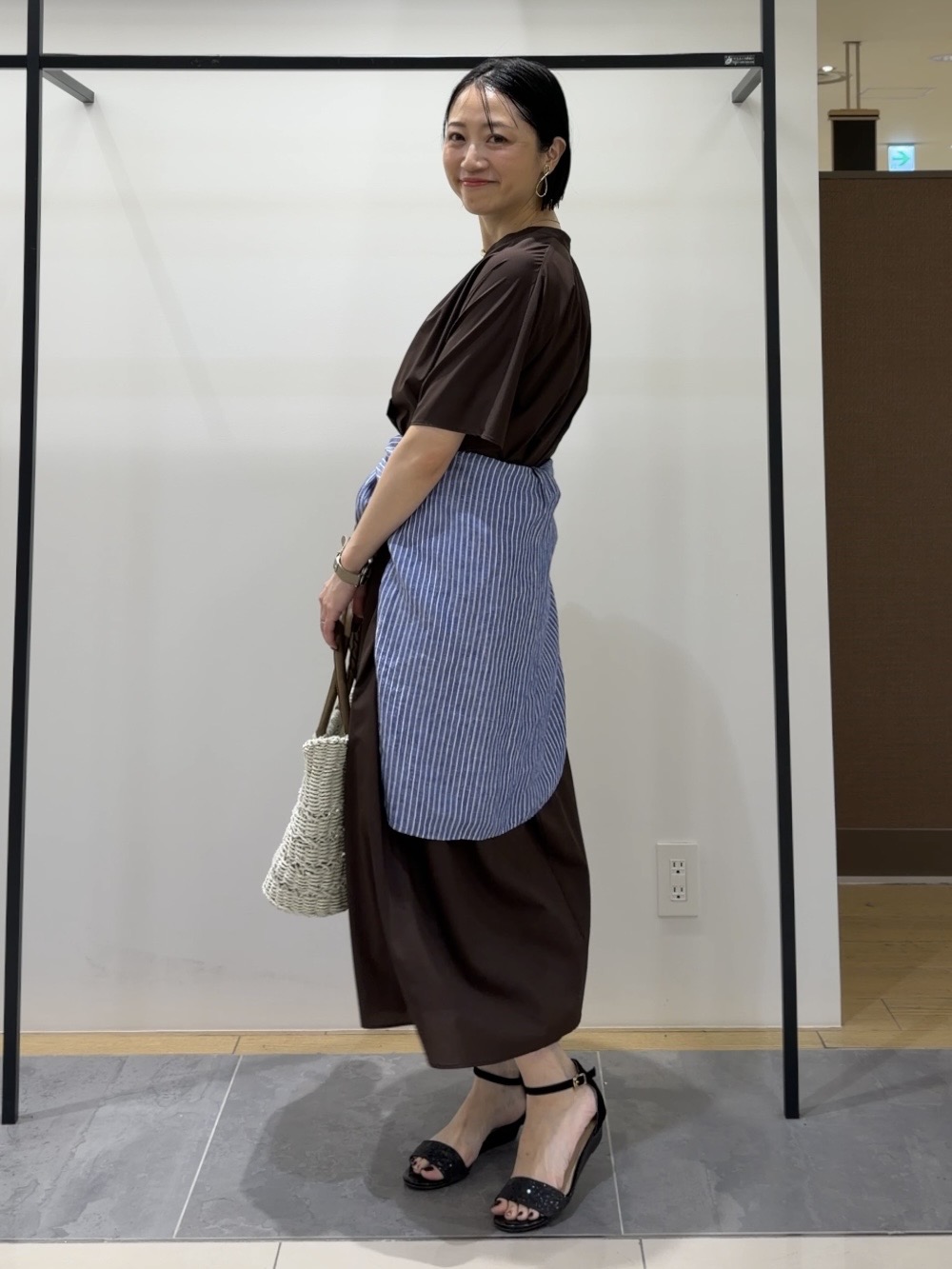shihoさんの「INDIVI｜【撥水／UVカット】ベルト付きワンピース」を使ったコーディネート