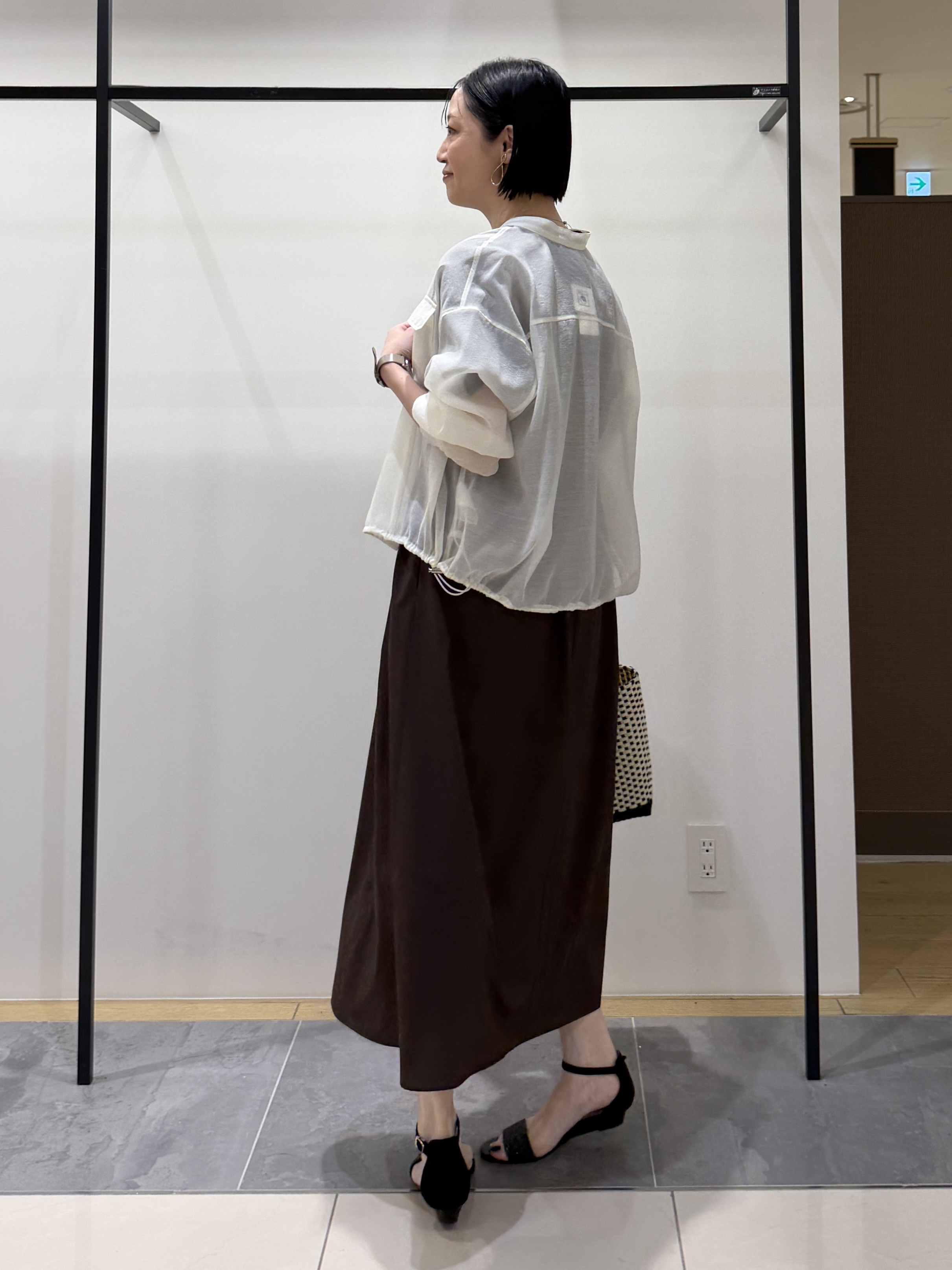 shihoさんの「INDIVI｜【撥水／UVカット】ベルト付きワンピース」を使ったコーディネート