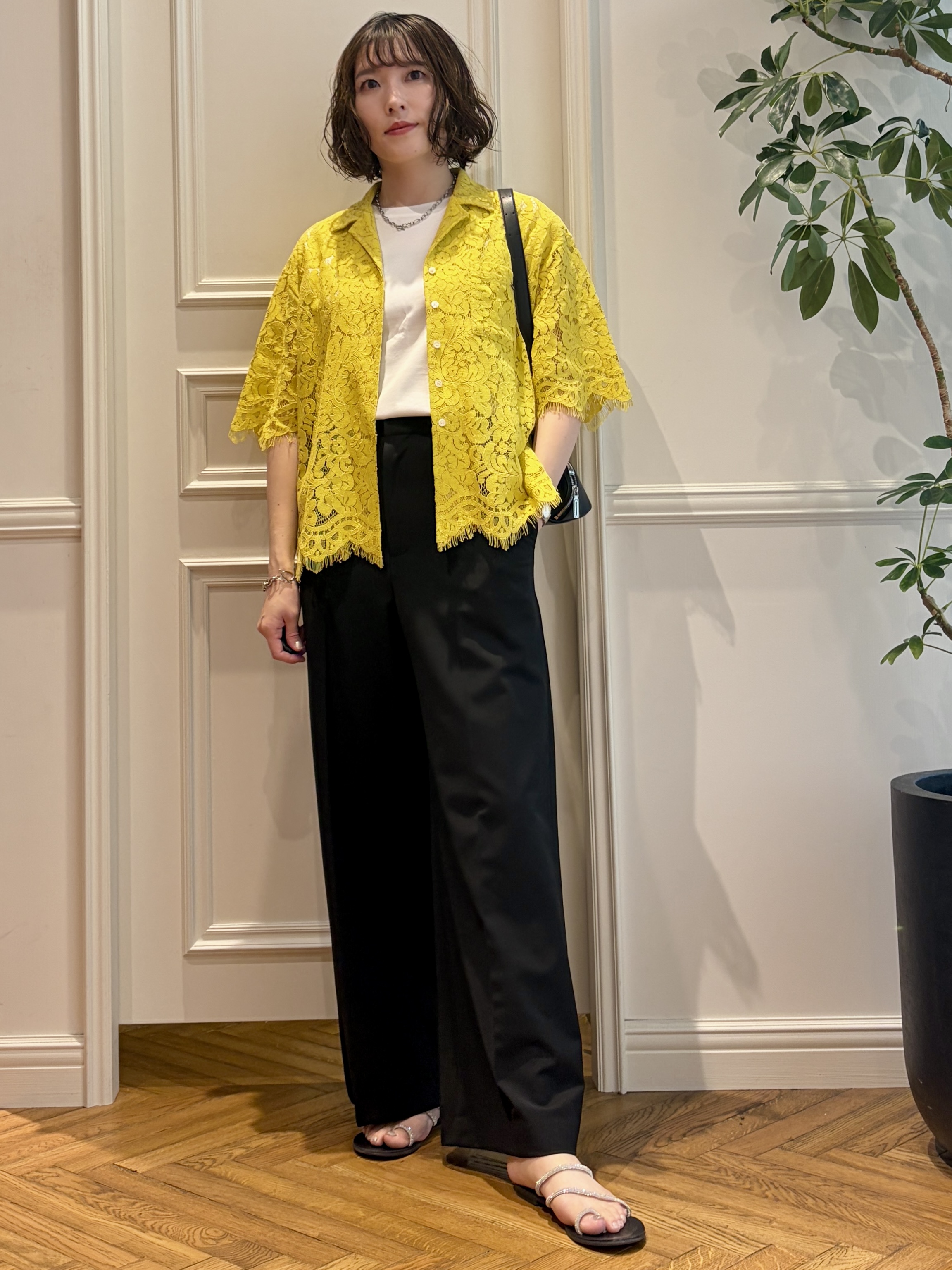 nakaoさんの「DRESSTERIOR｜【接触冷感／抗菌防臭／消臭】アイスクリアコットンフレンチスリーブT」を使ったコーディネート
