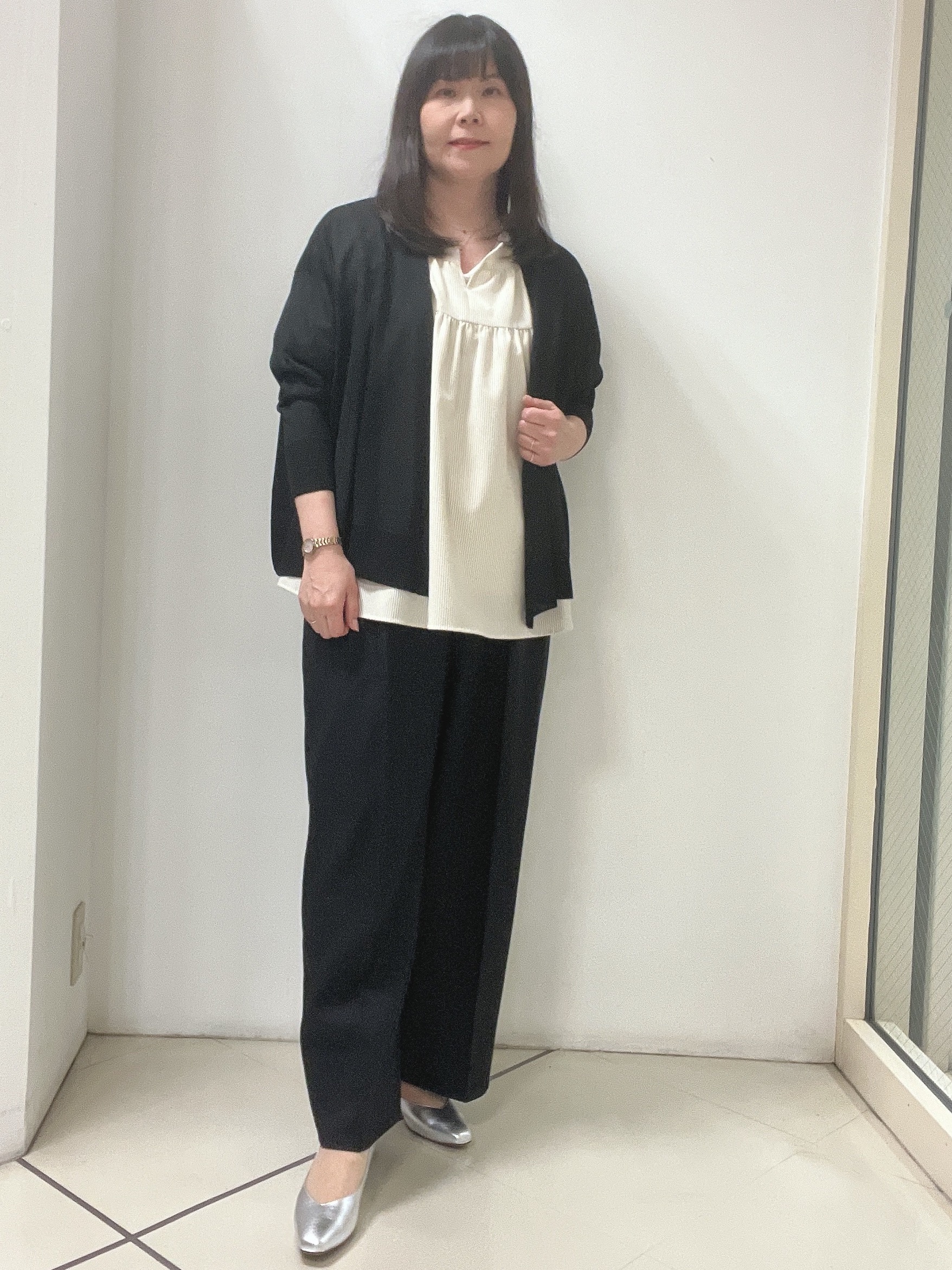 Chakoさんの「Reflect｜【冷房対策に◎】すっきり見え着流しカーディガン」を使ったコーディネート