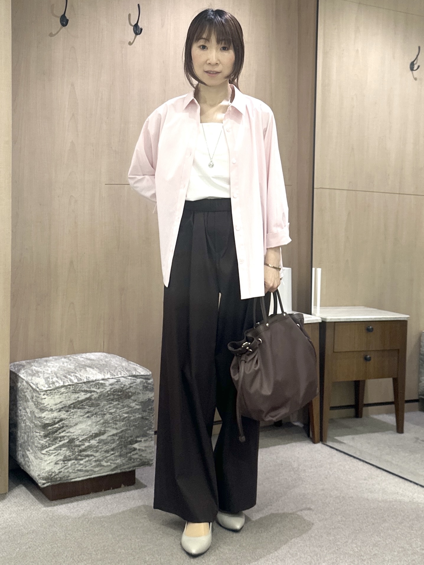 Miwaさんの「UNTITLED｜【接触冷感/吸水速乾/UVカット】ドルマンスリーブシャツ」を使ったコーディネート