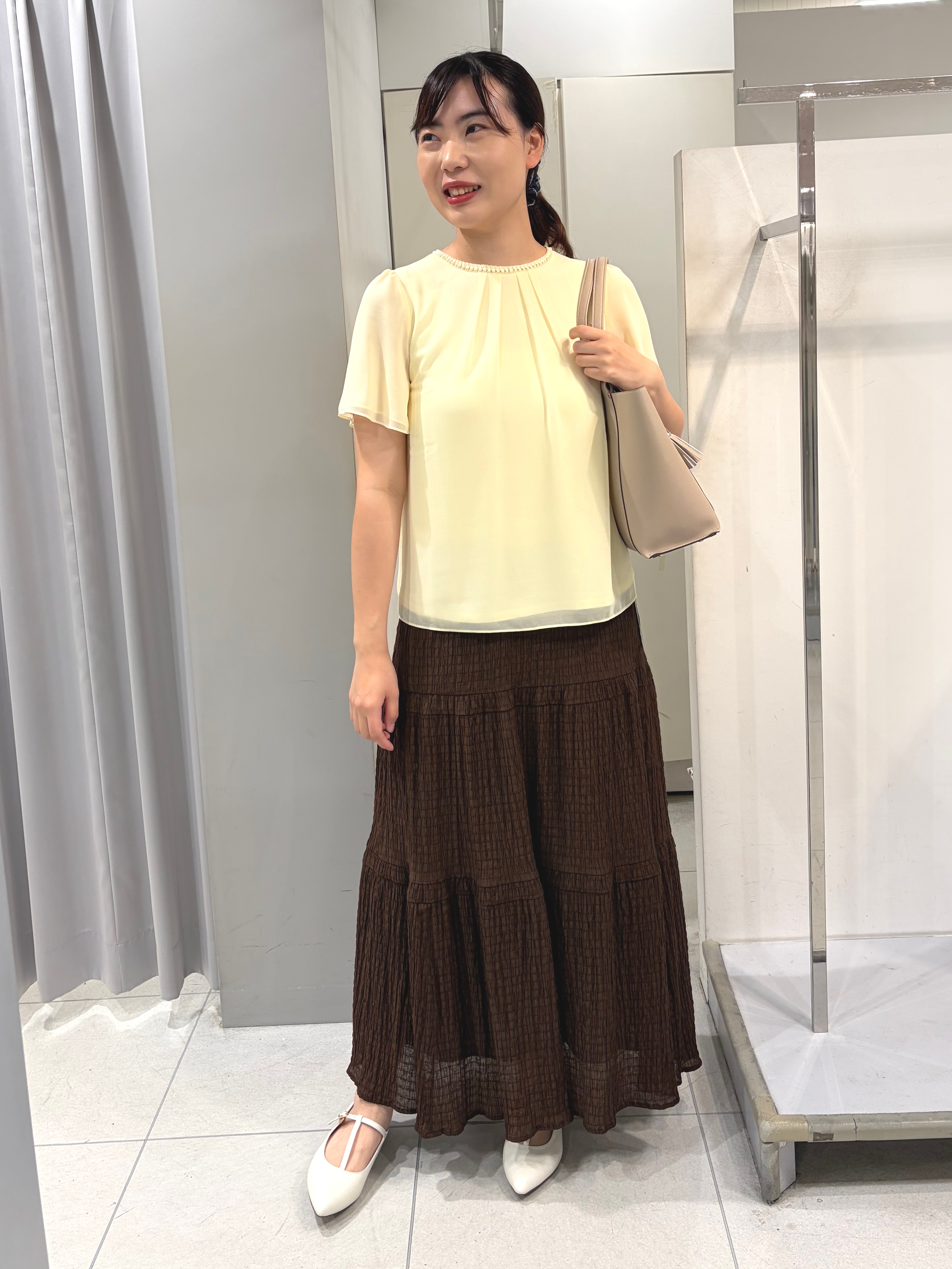 AZUSAさんの「Reflect｜【S-4Lサイズ/UVカット／接触冷感】シフォンジャージブラウス」を使ったコーディネート