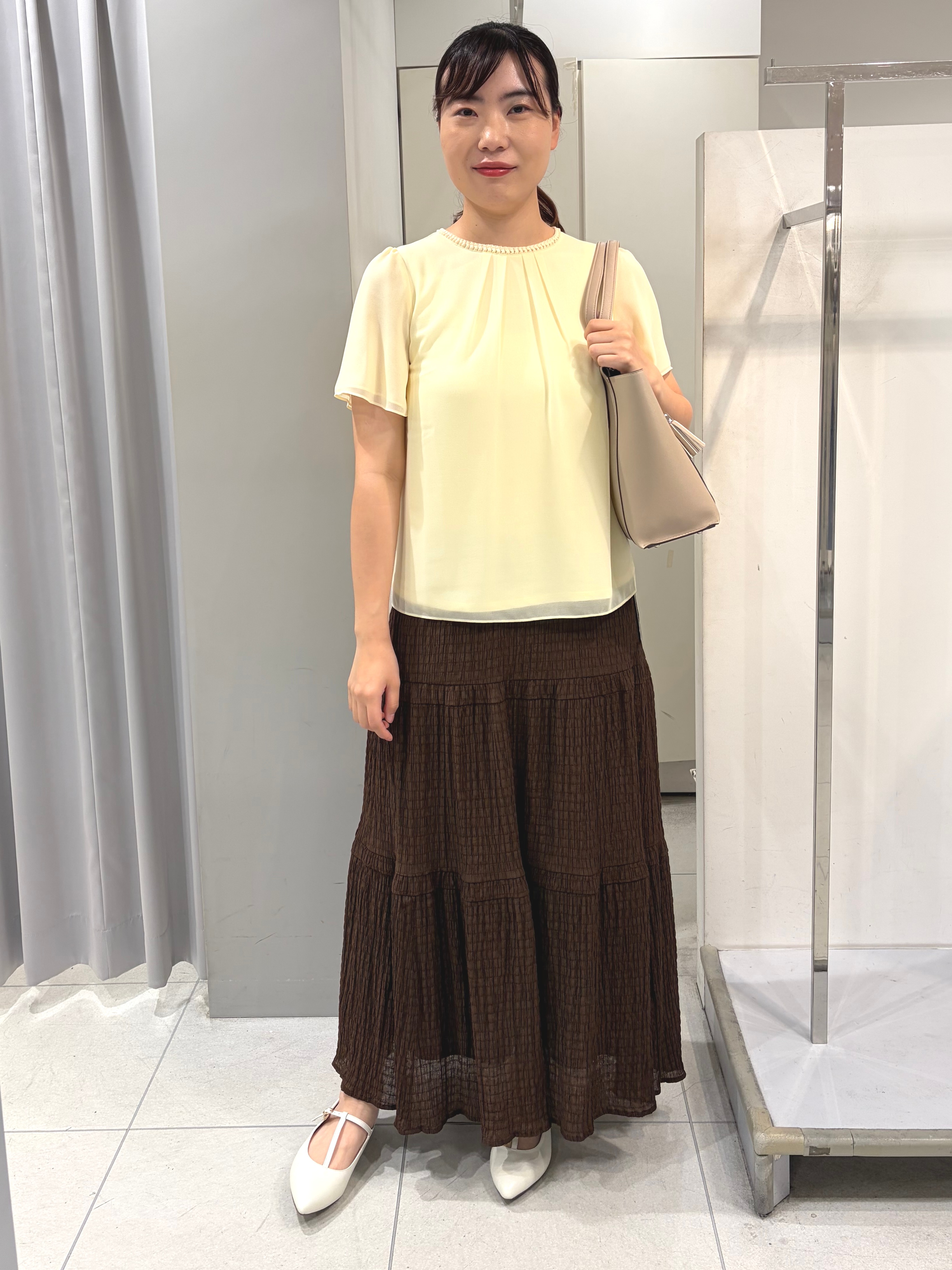 AZUSAさんの「Reflect｜【S-4Lサイズ/UVカット／接触冷感】シフォンジャージブラウス」を使ったコーディネート