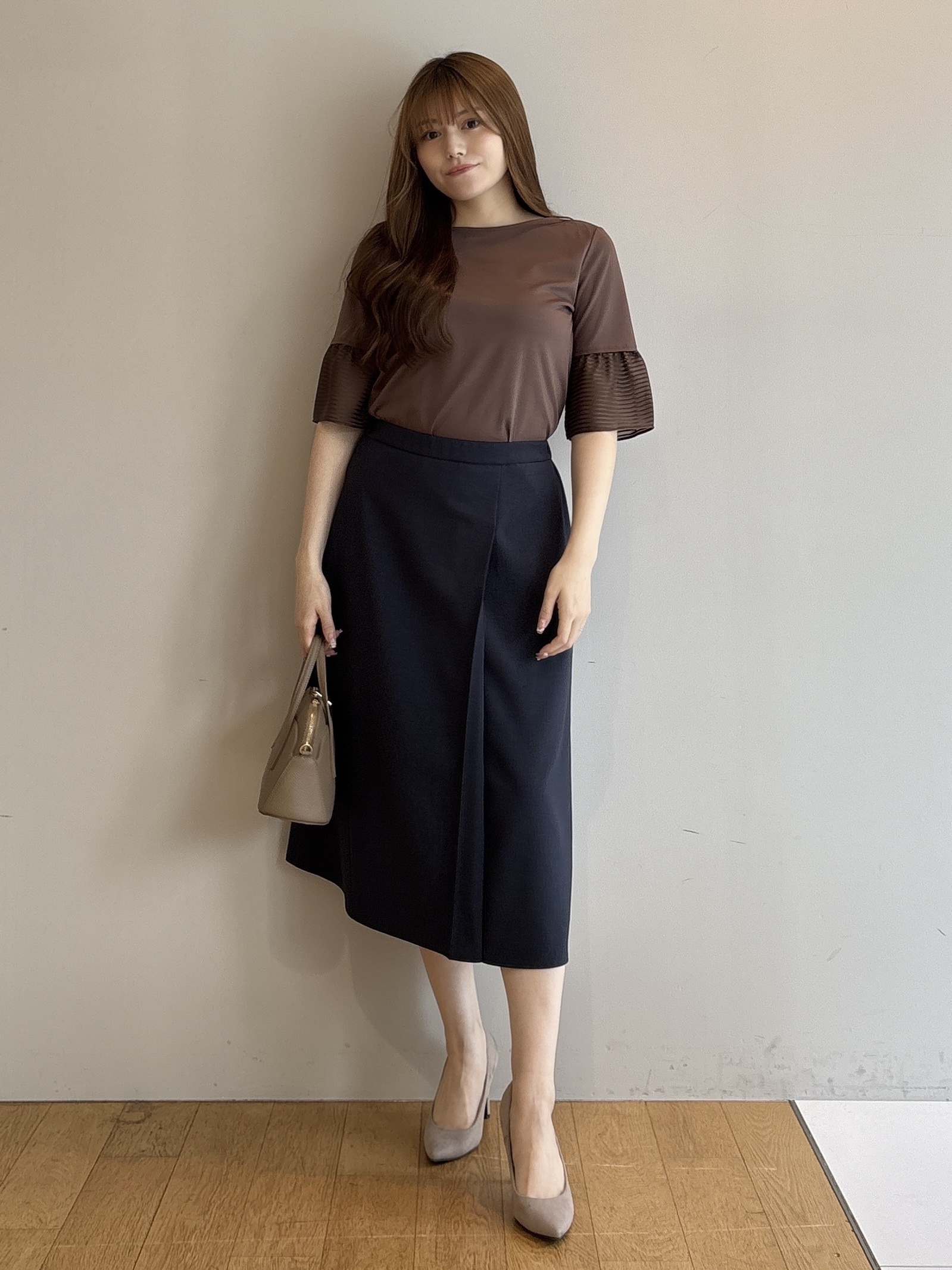 sayaさんの「COUP DE CHANCE｜【5分袖／日本製／接触冷感】異素材ドッキングカットソー」を使ったコーディネート