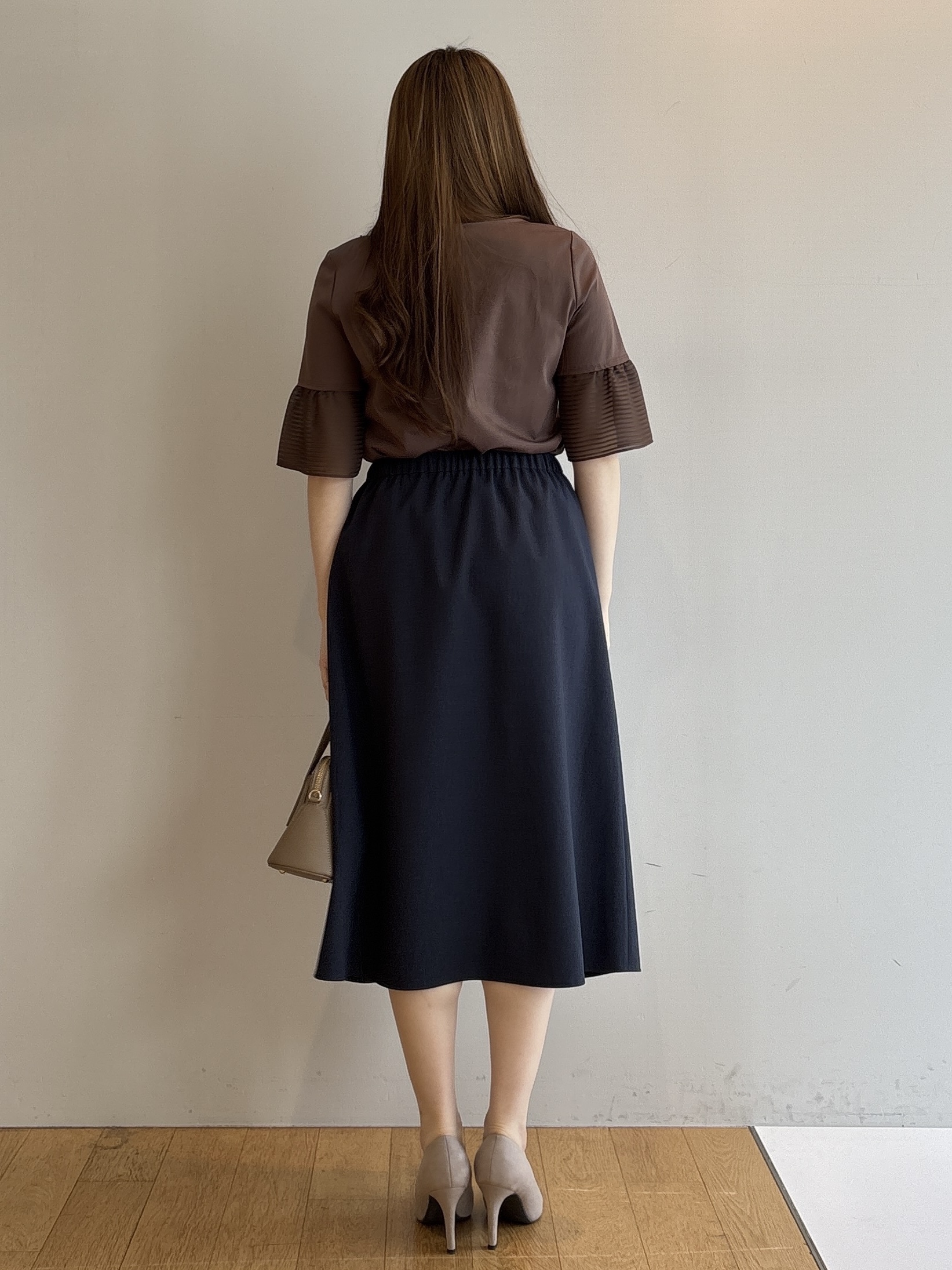 sayaさんの「COUP DE CHANCE｜【5分袖／日本製／接触冷感】異素材ドッキングカットソー」を使ったコーディネート