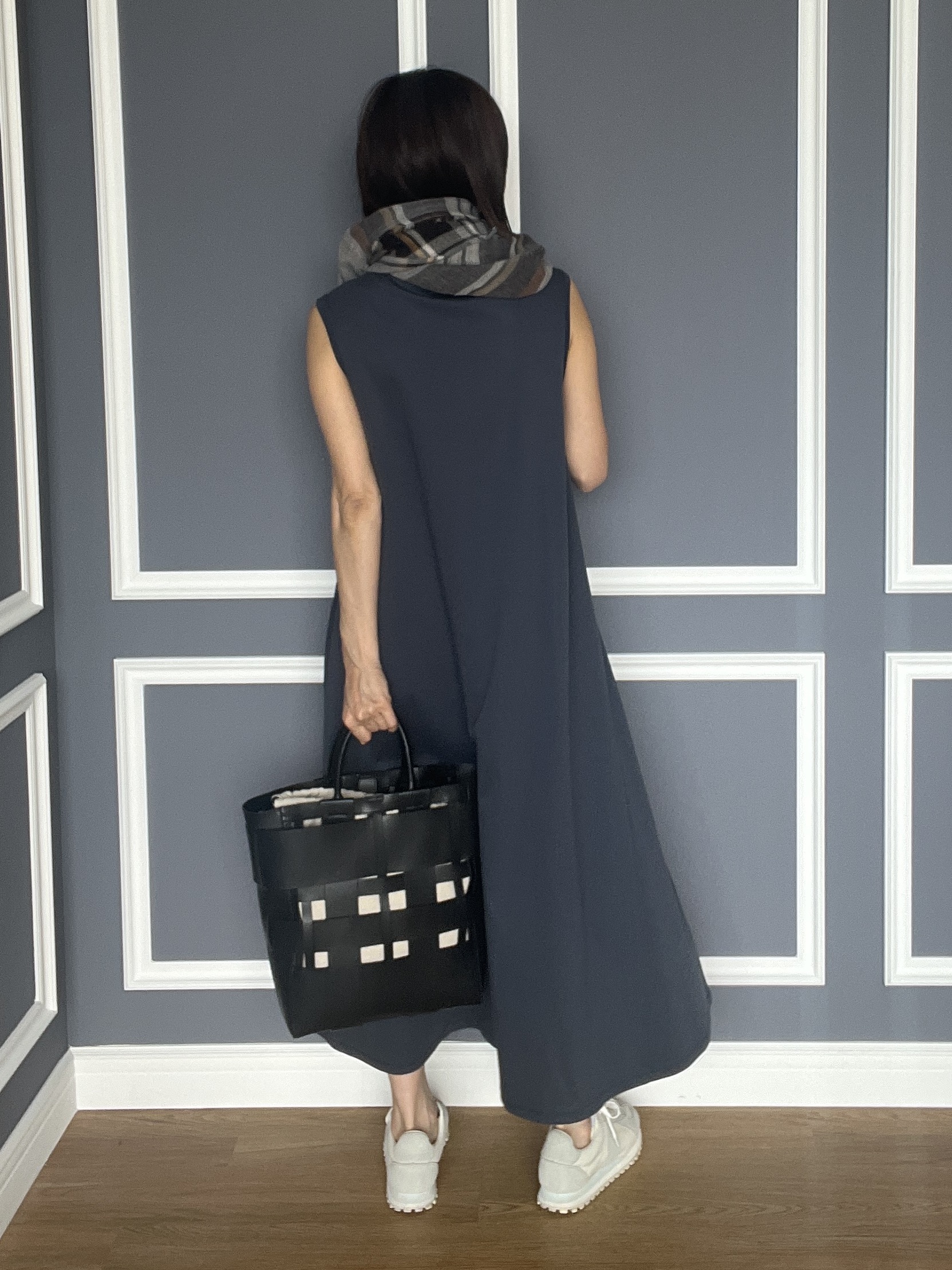misaさんの「DRESSTERIOR｜【接触冷感／抗菌防臭／消臭/ウォッシャブル】アイスクリアコットン フレンチスリーブワンピース」を使ったコーディネート