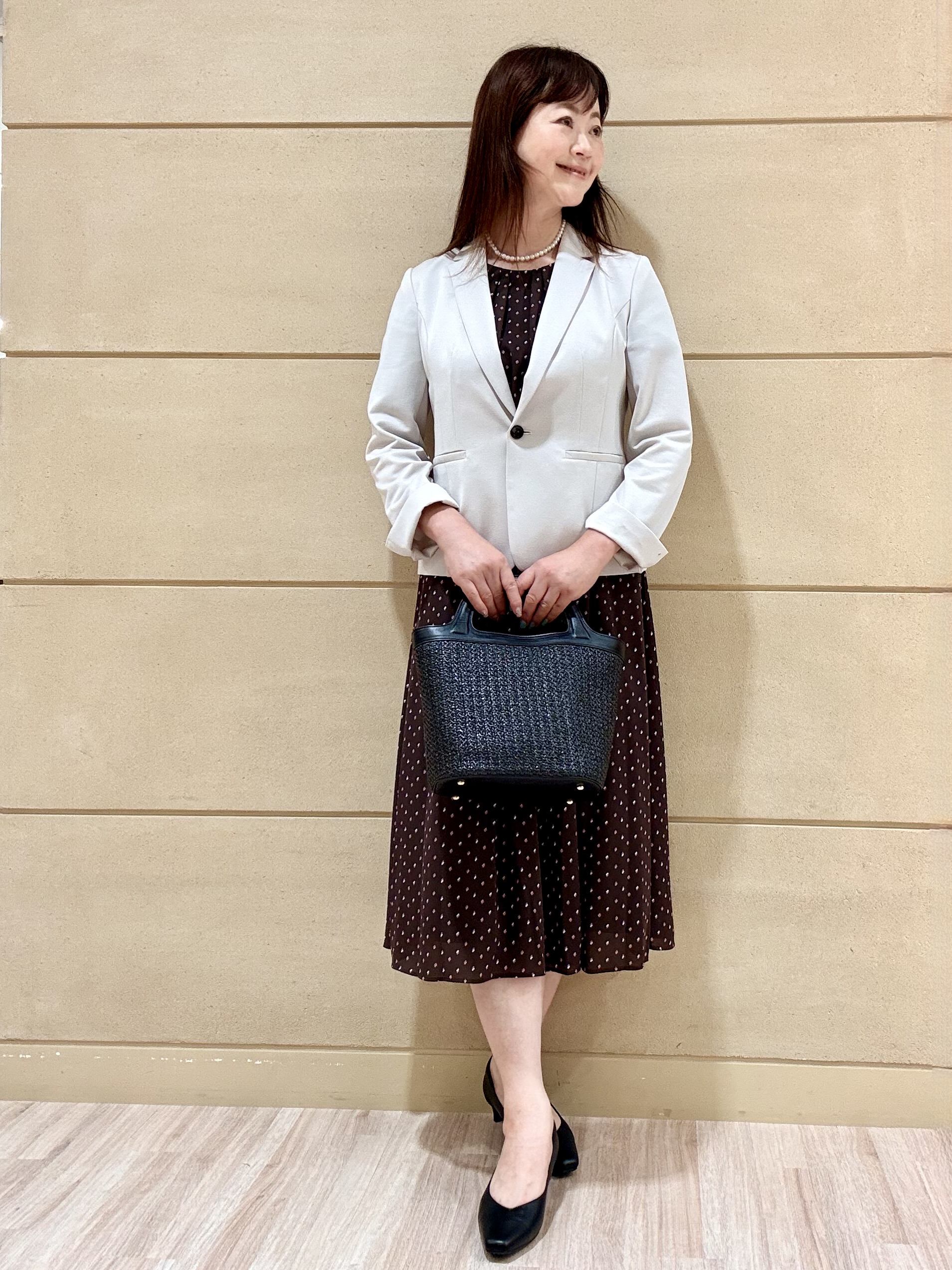Marさんの「Reflect｜小紋柄ジョーゼットワンピース」を使ったコーディネート