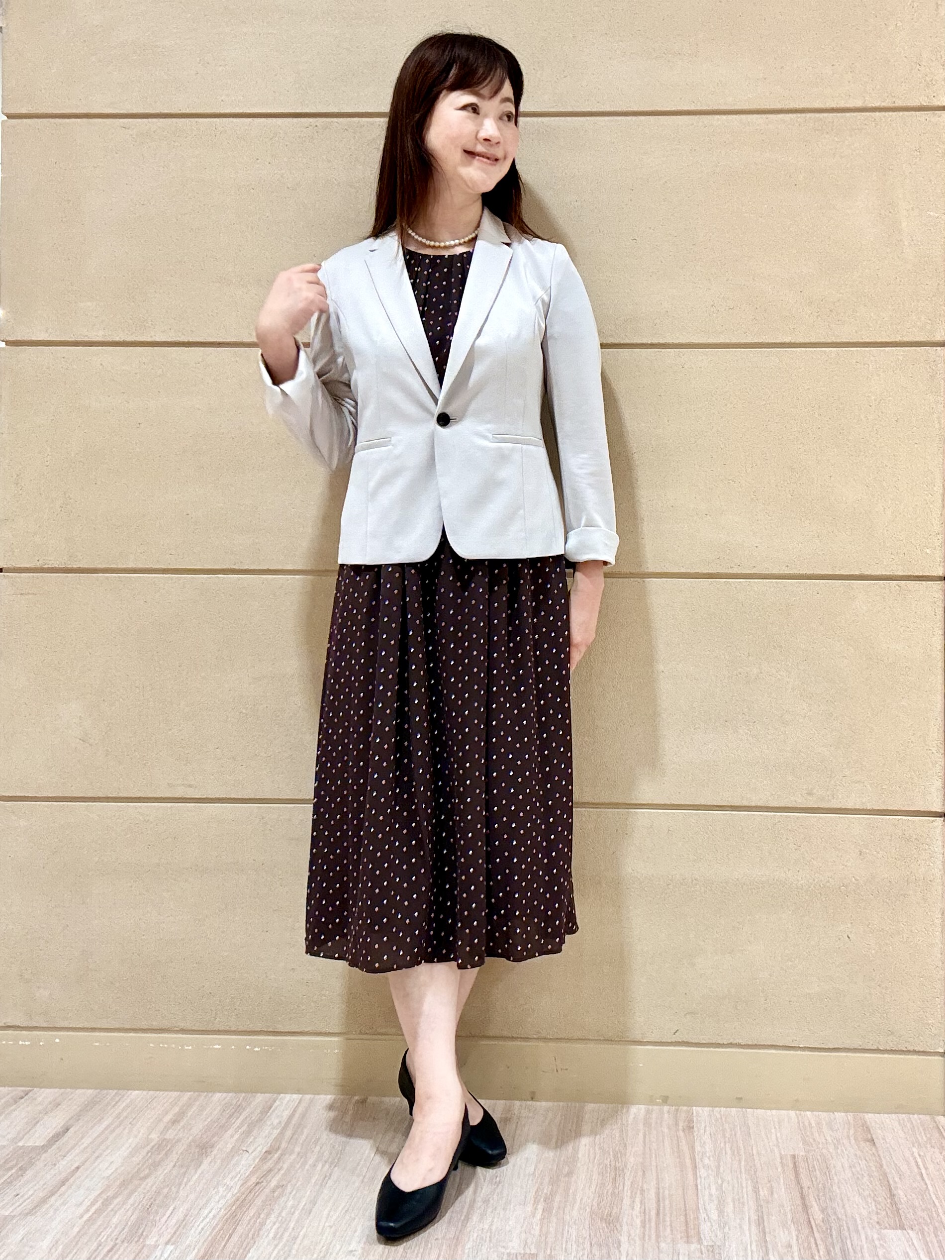 Marさんの「Reflect｜小紋柄ジョーゼットワンピース」を使ったコーディネート