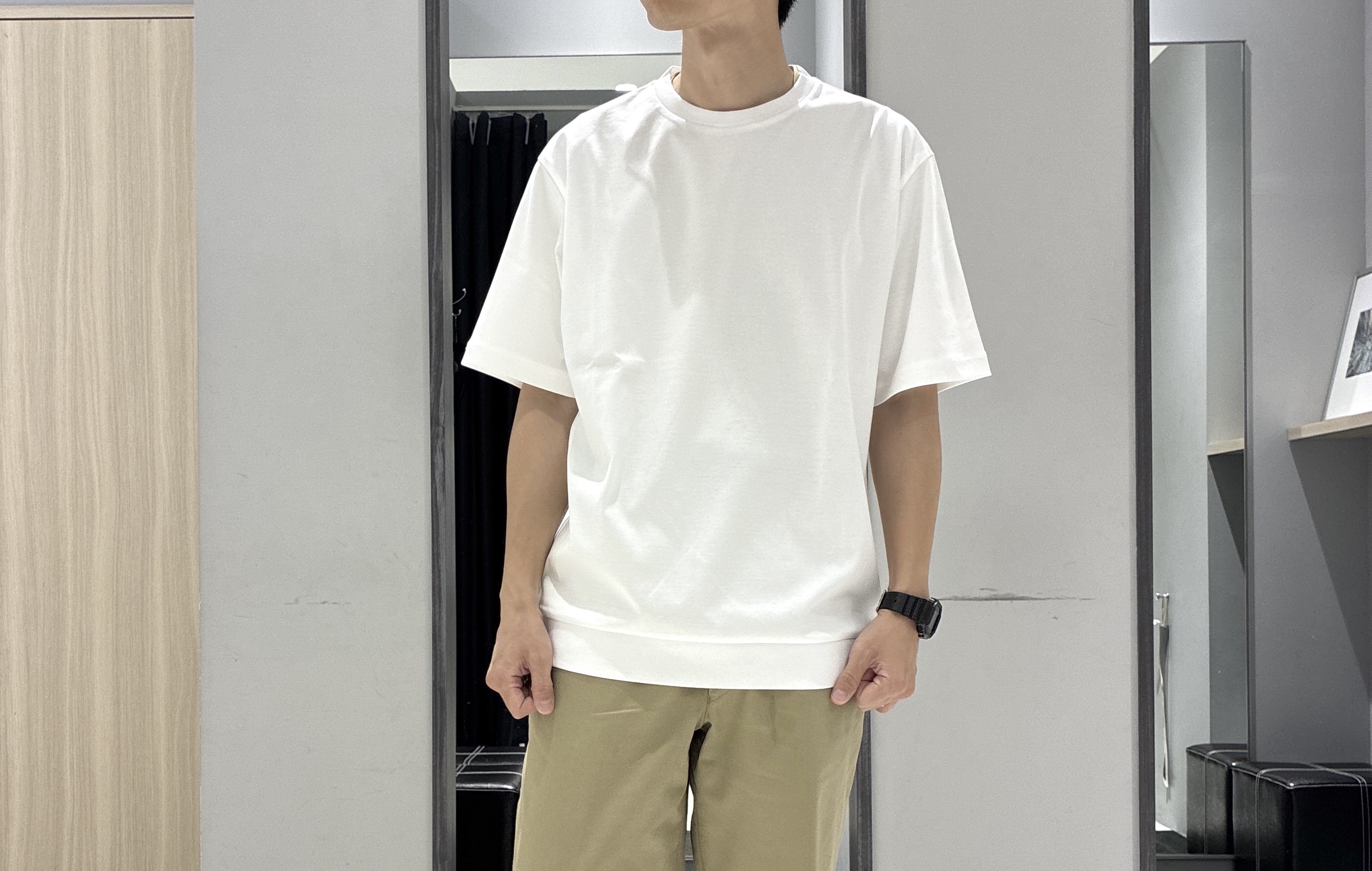 わいずみさんの「TAKEO KIKUCHI｜【通気性】トリコットサッカー オープンカラー シャツ」を使ったコーディネート