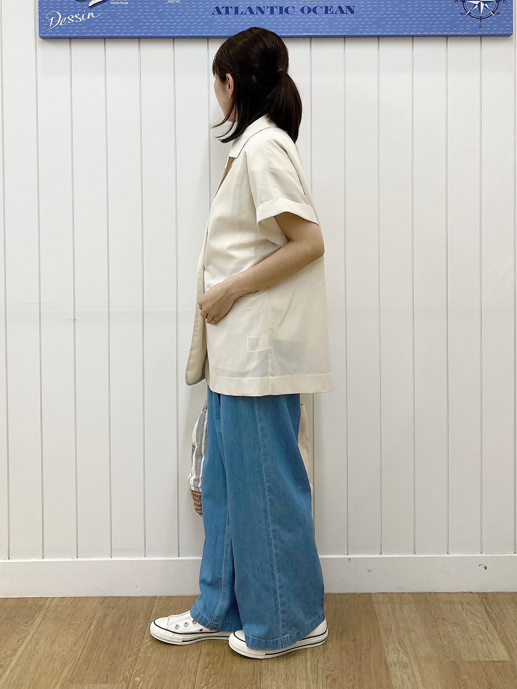 yoshiさんの「Dessin｜【接触冷感/セットアップ可】ハーフスリーブジャケット」を使ったコーディネート
