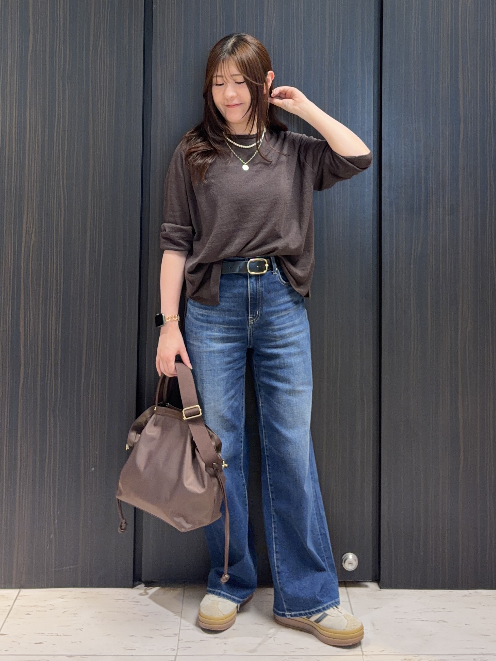 フナキさんの「UNTITLED｜【ゆったり/リラクシー】リネンボートネックプルオーバー」を使ったコーディネート