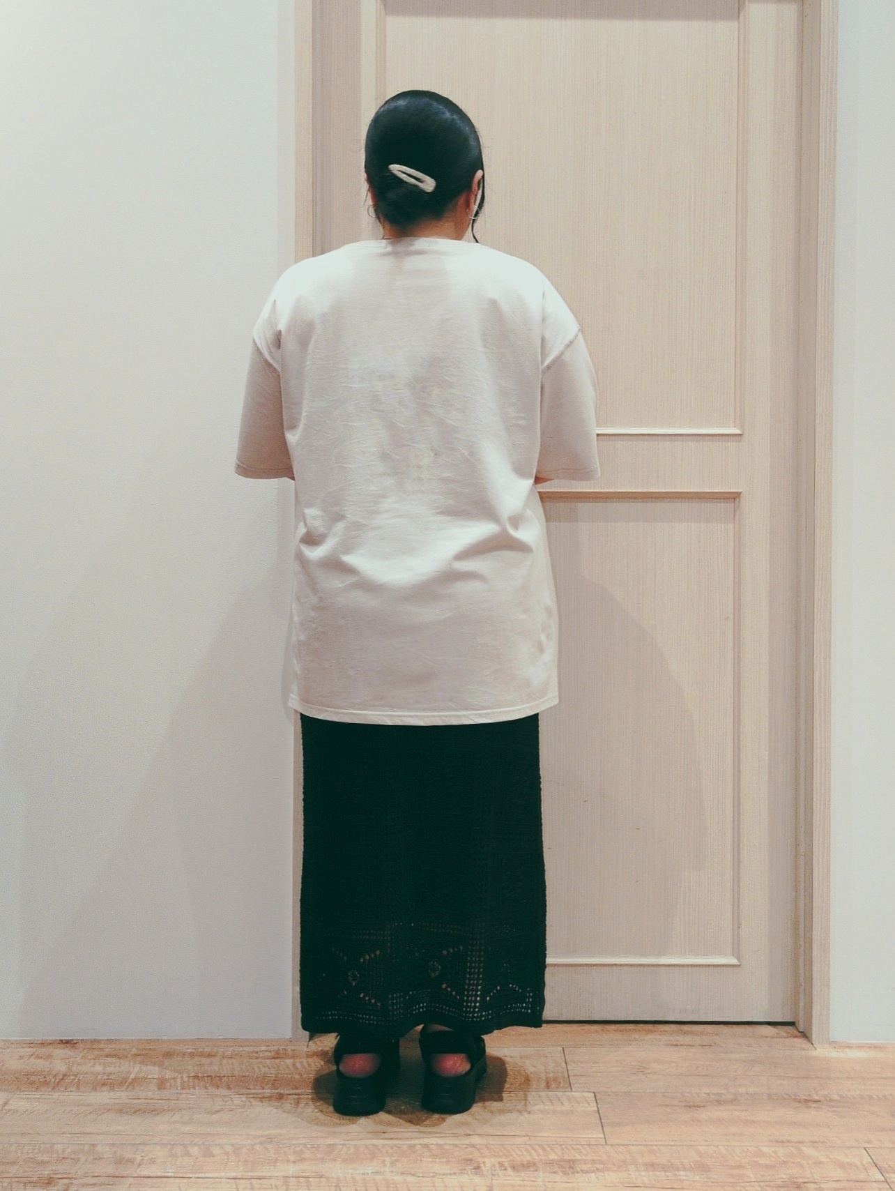 haseさんの「SHOO･LA･RUE｜【ひんやり】ゆるっと体型カバー BIGアソートTシャツ」を使ったコーディネート