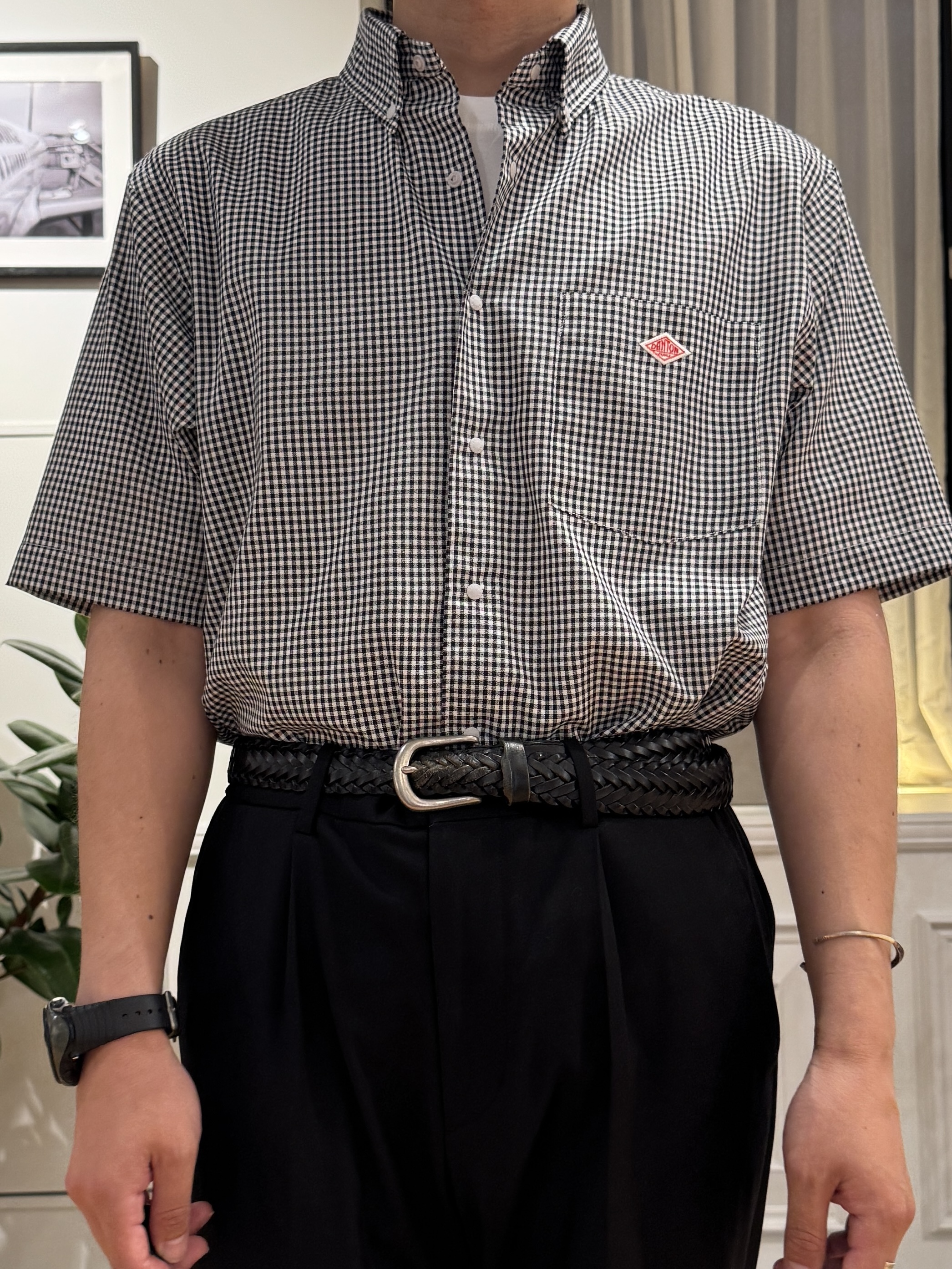 kawarataniさんの「DRESSTERIOR｜DANTON（ダントン）ドットボタン ボタンダウンシャツ ショートスリーブ」を使ったコーディネート
