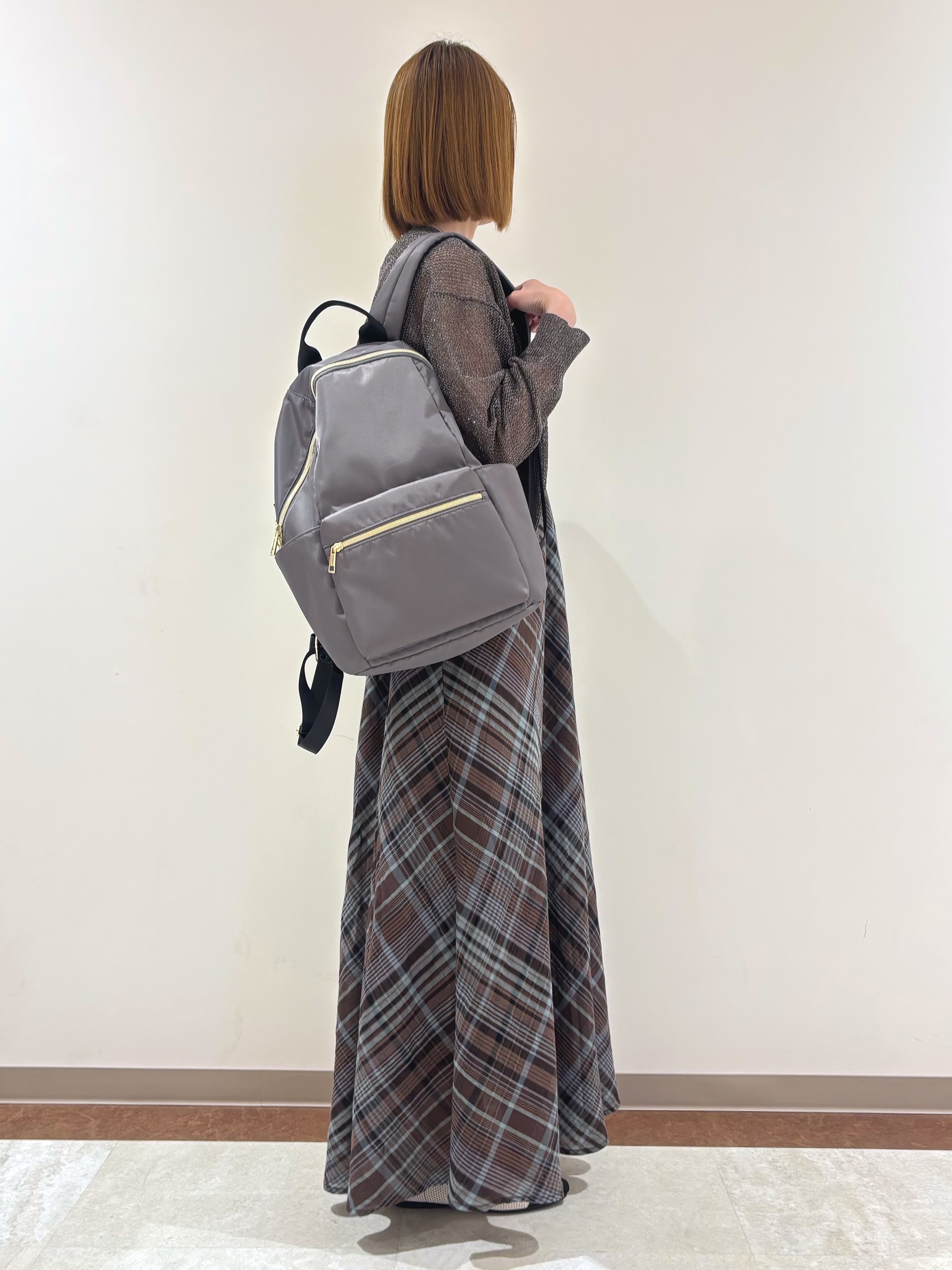 miさんの「grove｜【貴島明日香さん着用】ラメメッシュキーネックカーディガン」を使ったコーディネート
