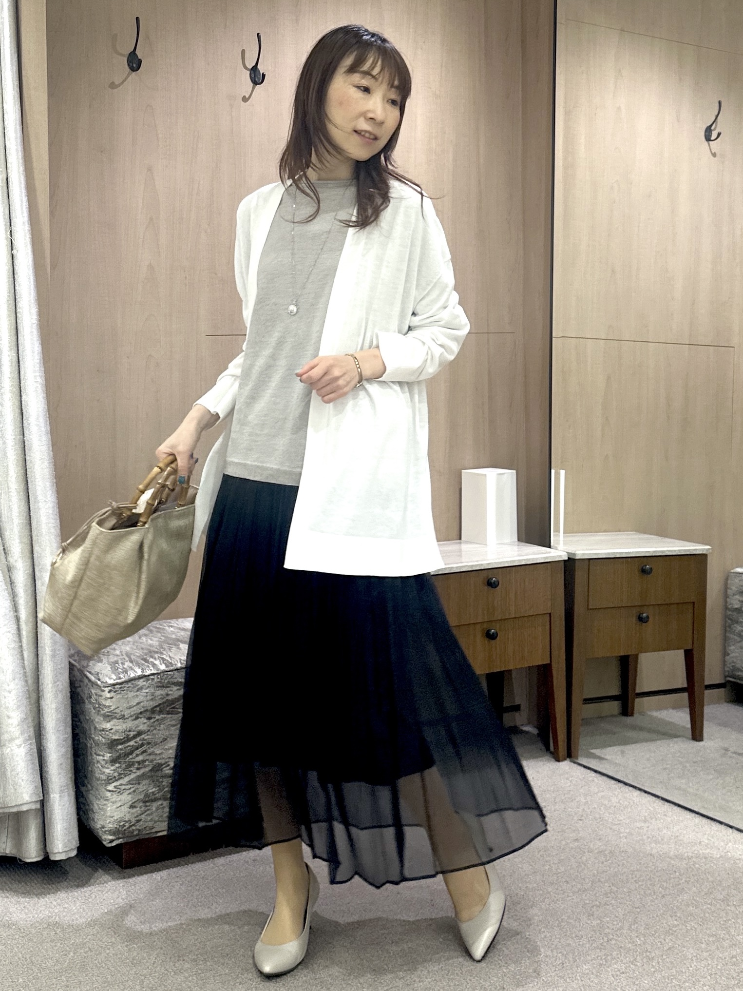 Miwaさんの「UNTITLED｜【ゆったり/リラクシー】リネンボートネックプルオーバー」を使ったコーディネート